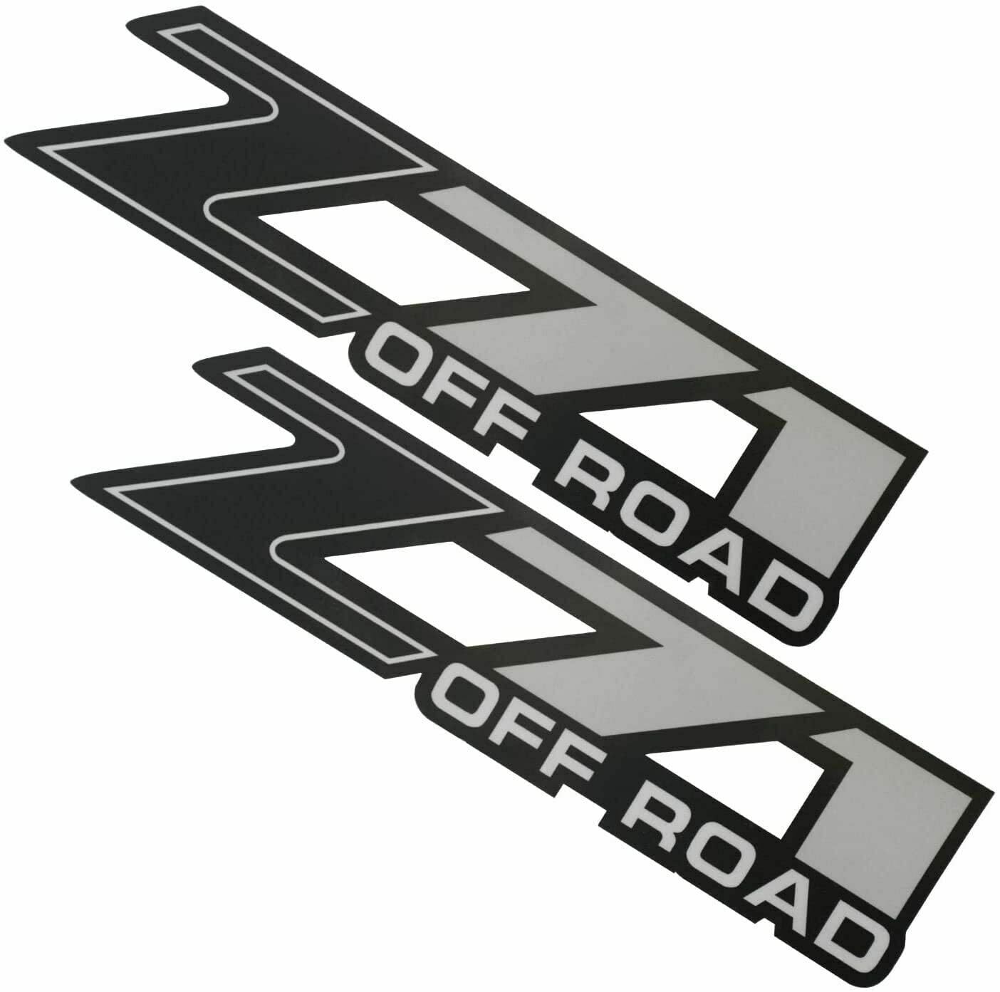 2Pc Z71 Off Road Decals Stickers Emblem Replacement for Silverado Z71 2001-2006 Bed Side 1500 2500 HD (Black)