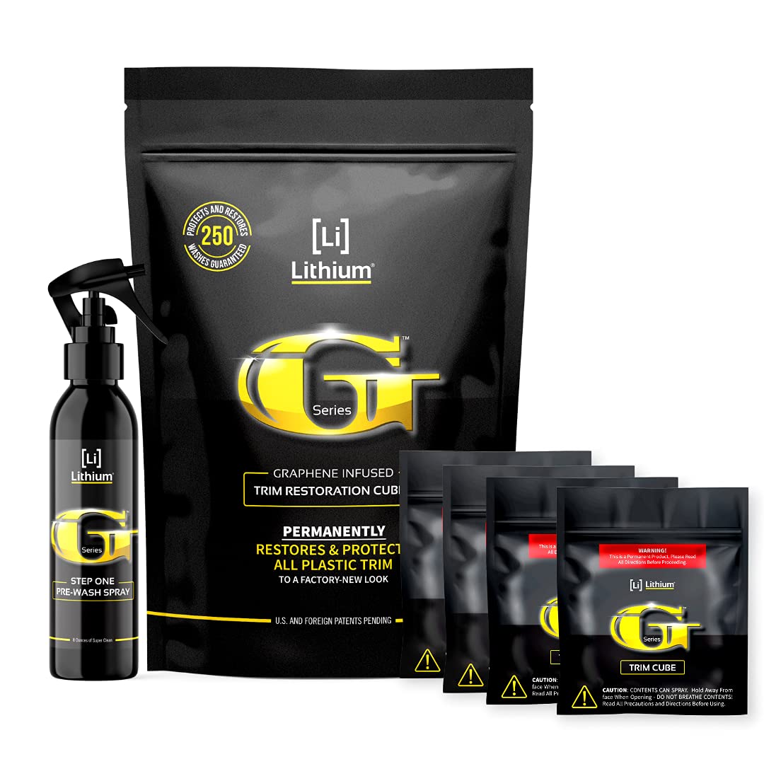 Lithium Plastic Trim Restoration Kit - Ceramic Graphene Infused Trim Cubes - Restores Even The Most Damaged Car Plastic Trim to 