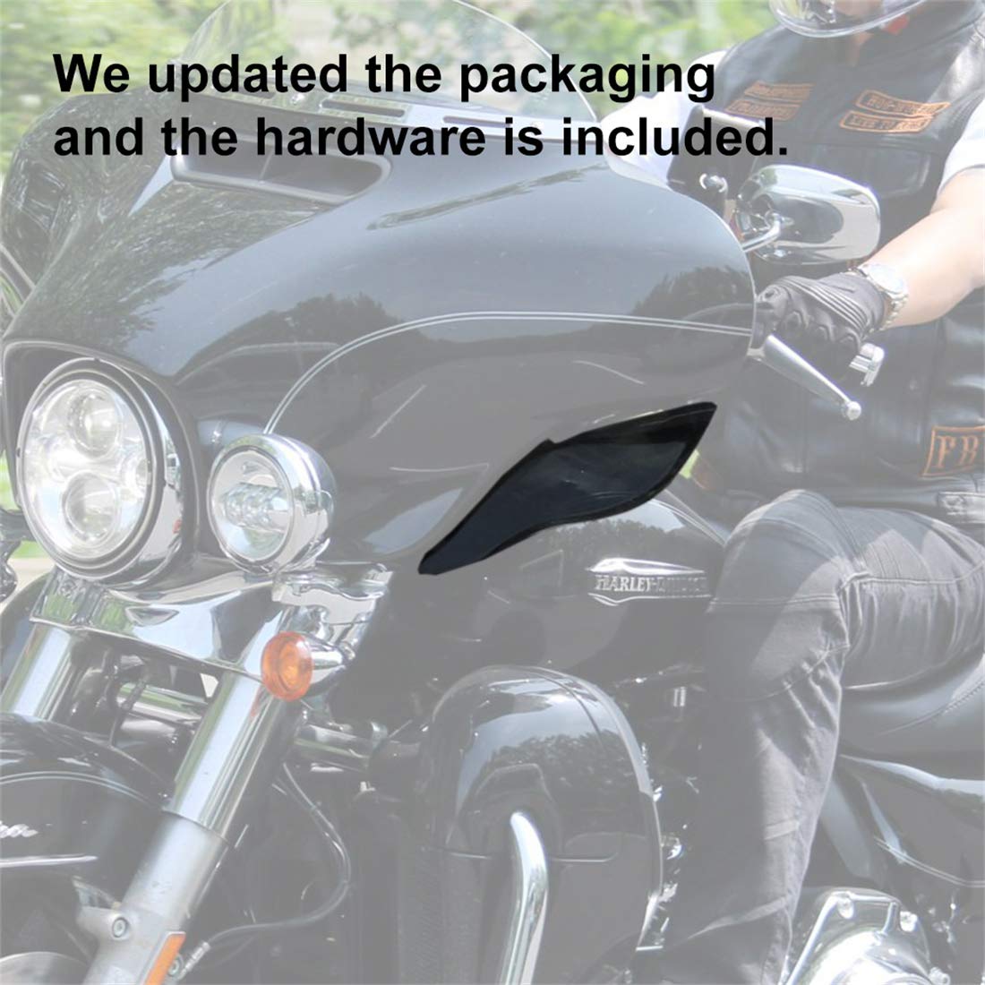 KIWI MASTER New Adjustable Air Deflectors Side Wings Windshield Fairing Side Cover Shield Compatible for 2014-2024 Harley Tourin