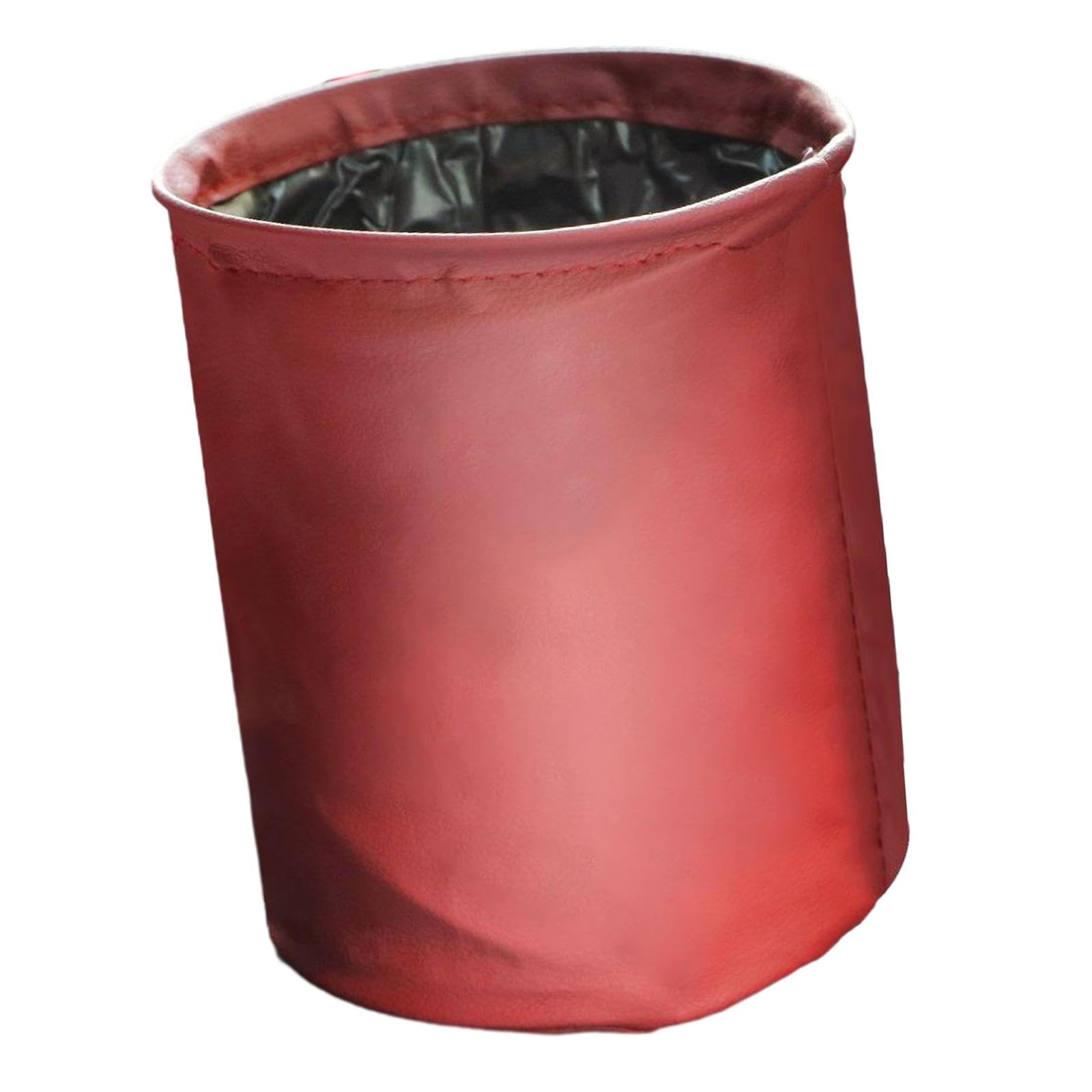 SAZ DEKOR Folding Car Trash Can Scratch Resistant Auto Accessories Hanging Garbage Bin Red