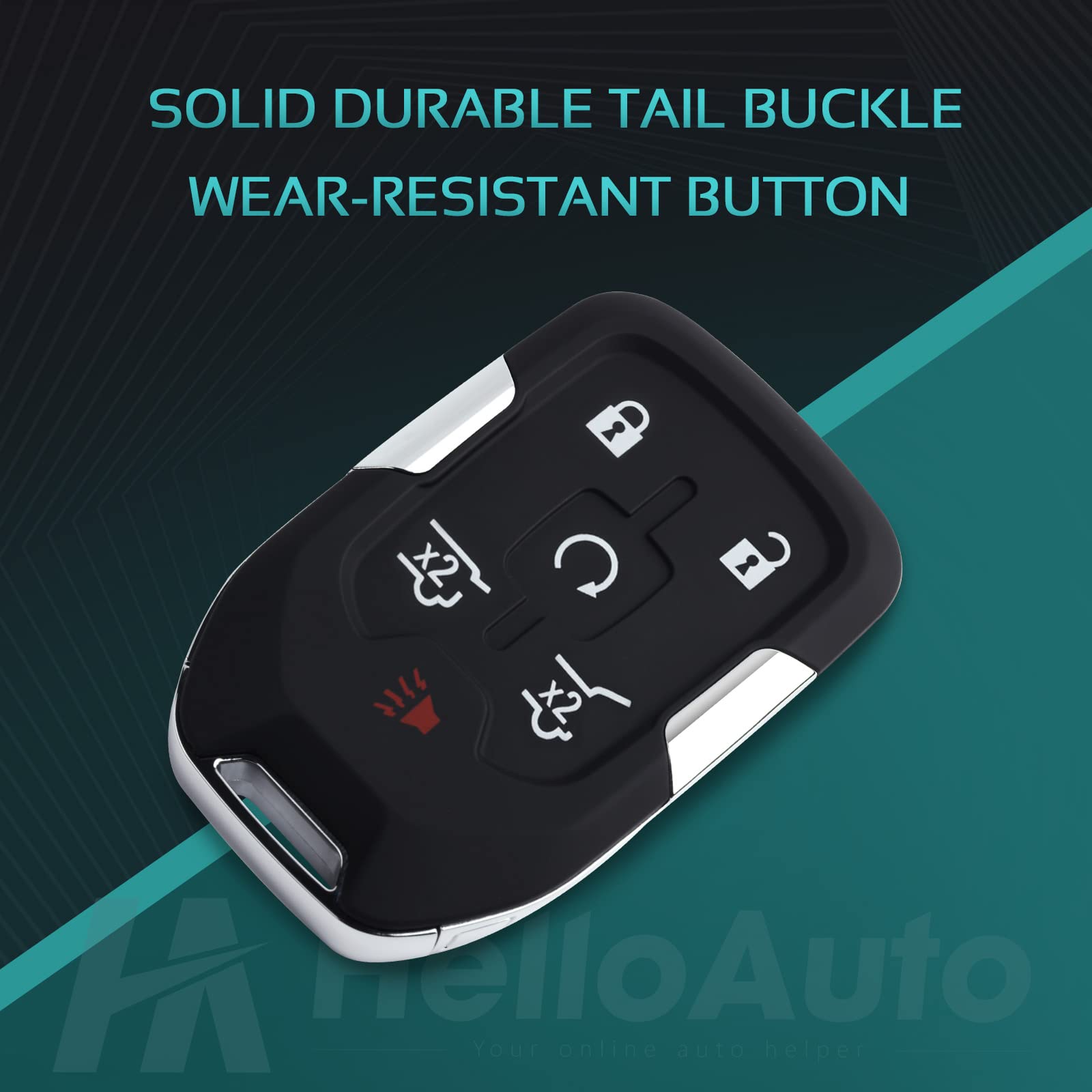 Helloauto Key Fob For Gmc Yukon/Yukon Xl,Chevy Tahoe Suburban Key Remote 2015-2020 Self-Programmed Smart Key Fob Shell Cover (Hy