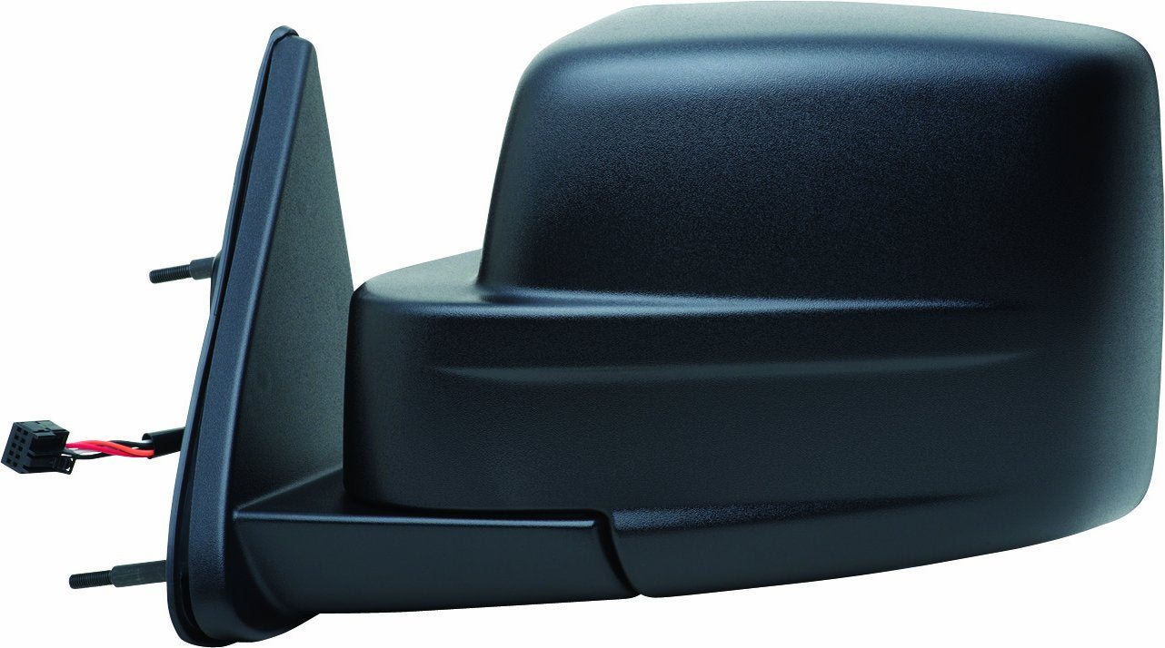 Fit System 60588C Dodge Nitro Driver Side Replacement Flat Mirror, black