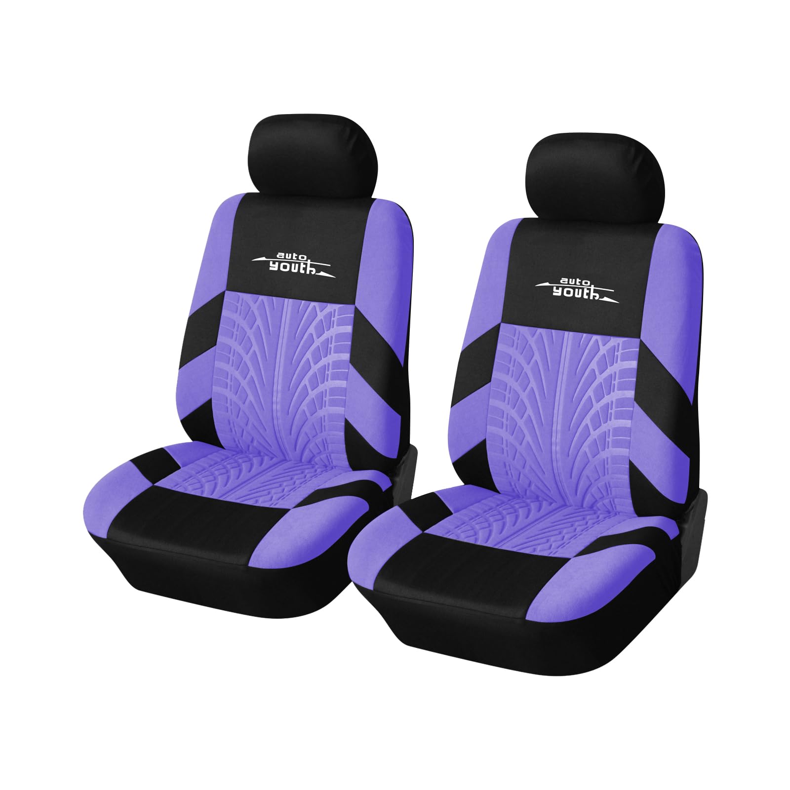 Autoyouth Front Car Seat Covers High Back Bucket Seat Cover For Most Cars, Suvs, Sedan, Trucks, Vans Universal Fit 3D Tire Tread