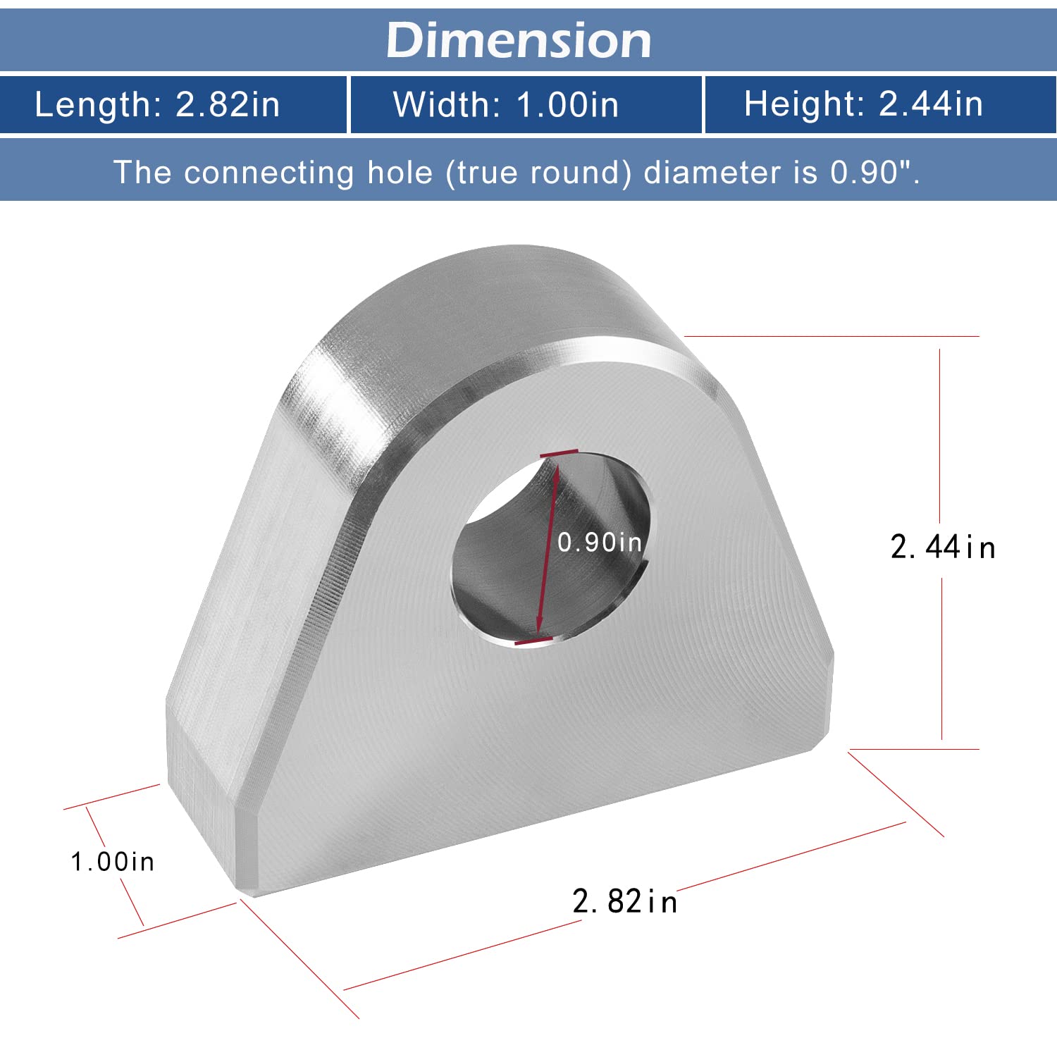 Danti Weld on Shackle/Clevis Mounts - 1" Thick Steel, Silver, Pack of 4, Model UU-4PCS