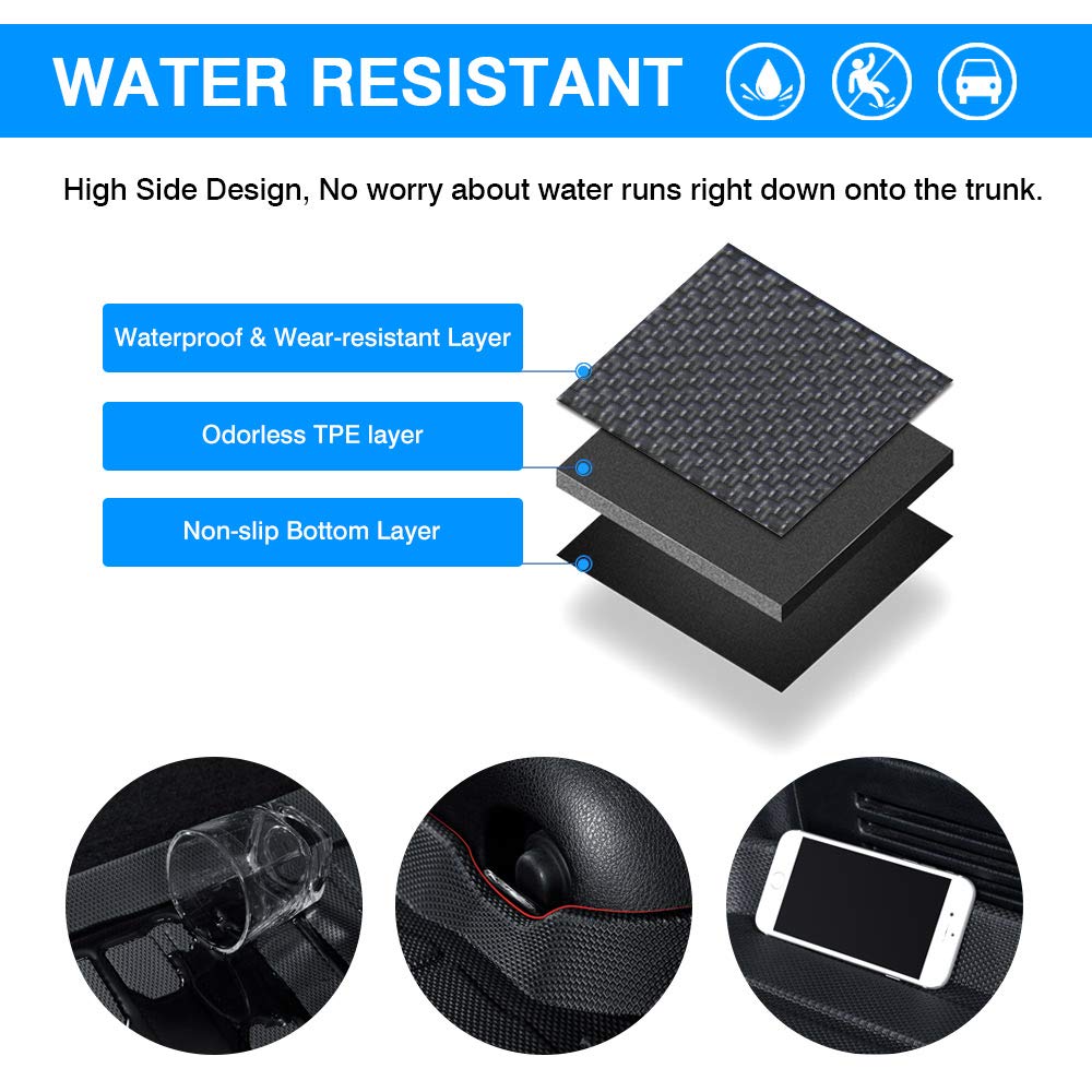 Powerty Trunk Mat For 2016-2022 Mercedes-Benz Glc250 Glc300 Glc350 Glc43 Amg Glc Class Accessories Cargo Mats Tpe All Weather Ca