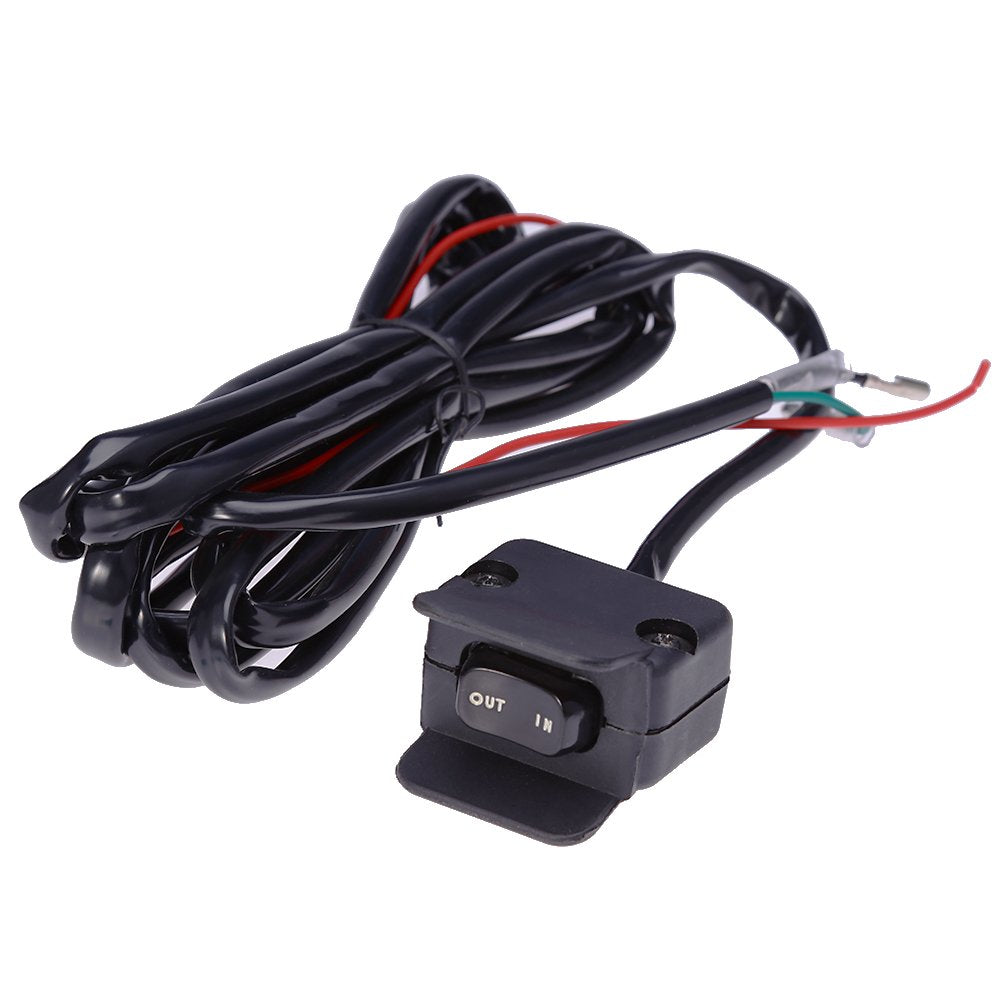 TUKIMA 12V Winch Rocker Thumb Switch - Black Plastic, Model PZ734, with Mounting Bracket for KFI, WARN, Ramsey, SUPERWINCH, Champion, Ven