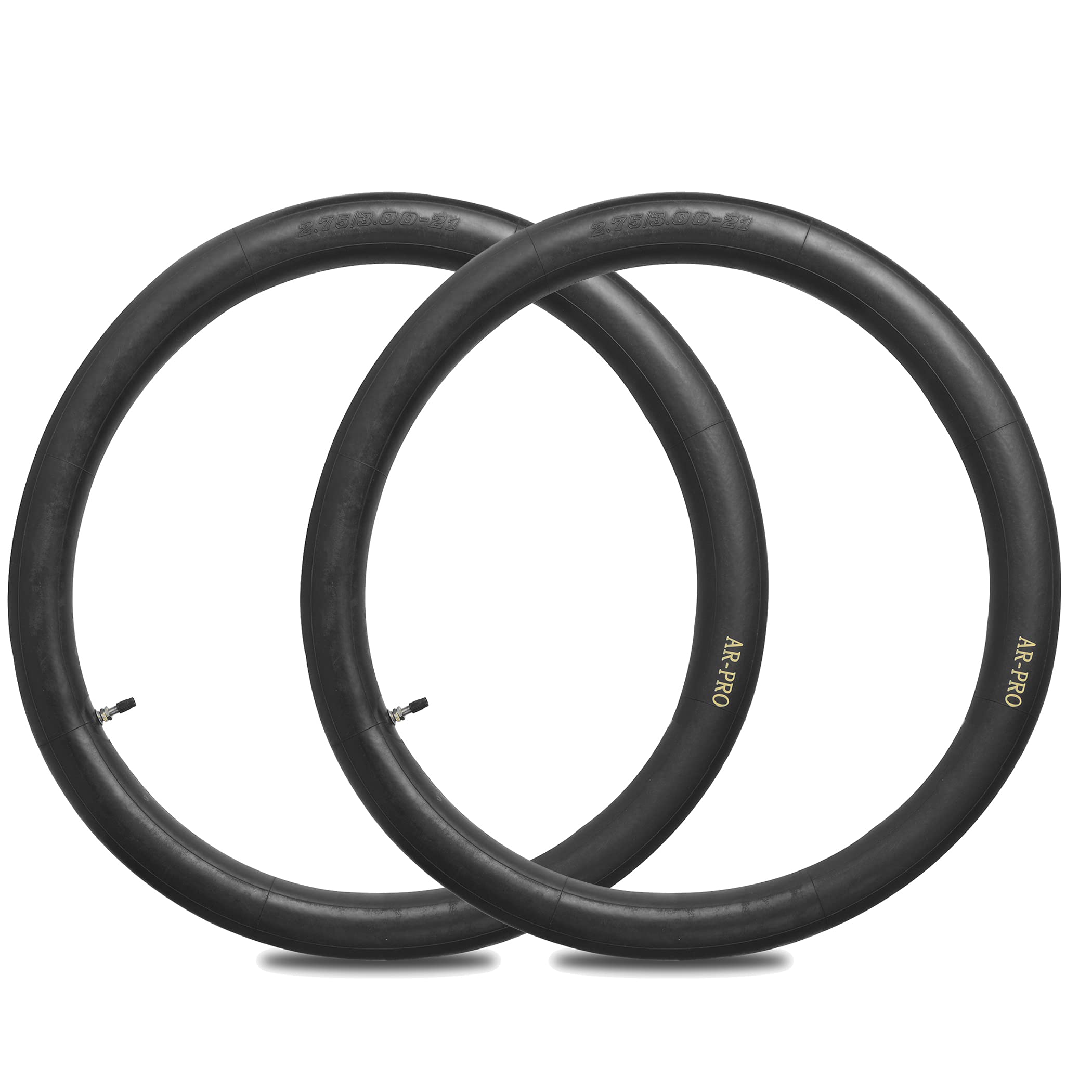 2.75/3.00-21    Replacement Inner Tube 80/100-21(300/325-21) With Tr4 Staight Valve Stem, Fits Motorcycle With 21'' Tires (2-Pac
