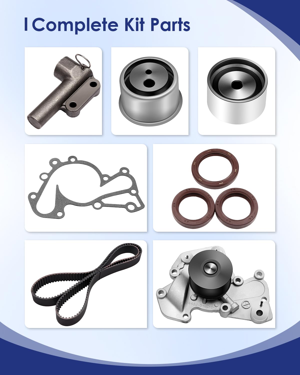 ECCPP Timing Belt Water Pump Kit for 1999-2010 Hyundai Models - 207 Teeth Timing Belt + 9 PCS, V6 DOHC 24 Valve G6BA/G6BV Delta