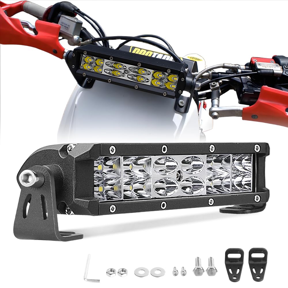 Lumimotor 6 Inch LED Light Bar, 7000LM Spot Flood Combo LED Off Road Driving Fog Light bar for ATV UTV Electric Dirt Bike E-Bike