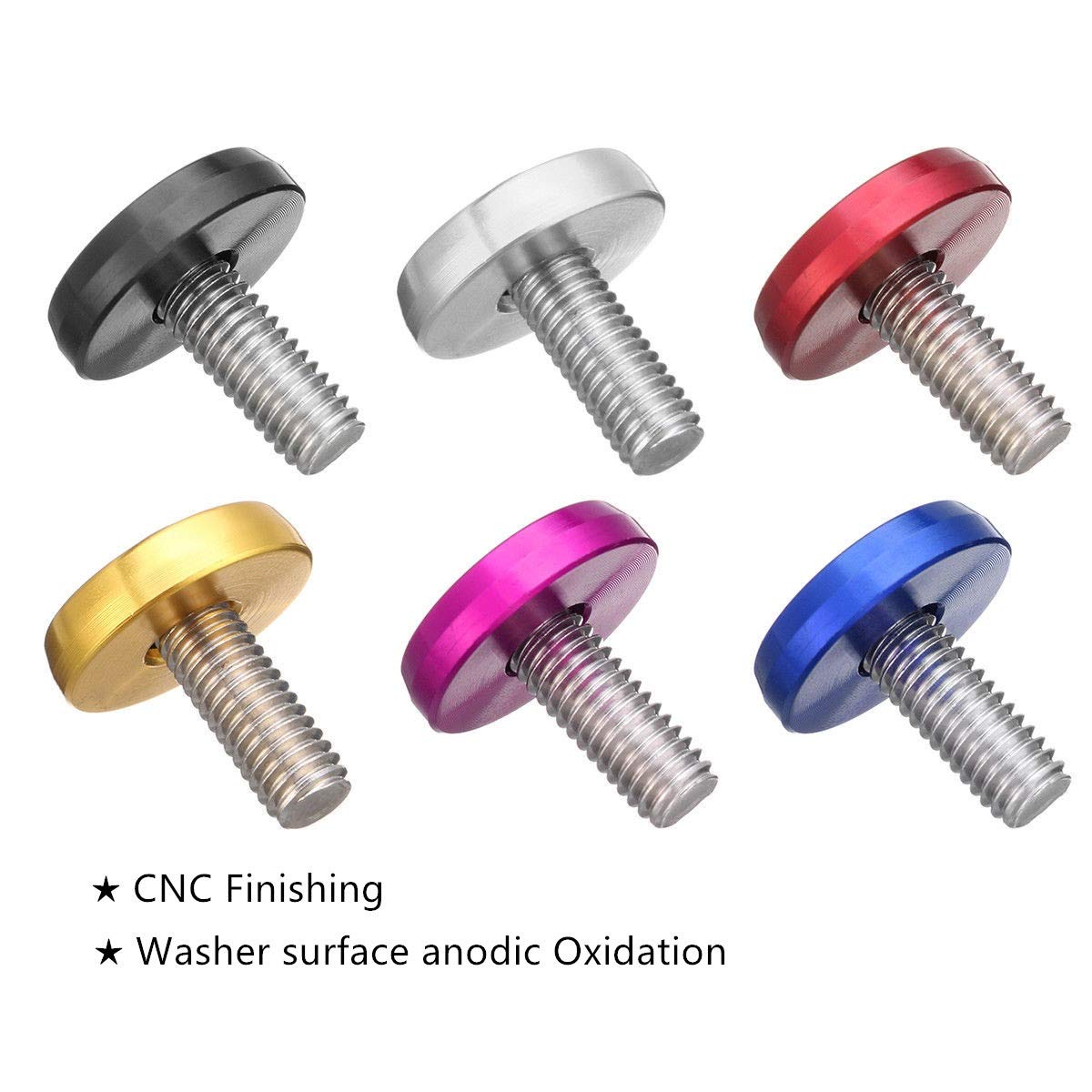 STETION 25 Pcs M6x20mm Black CNC Finishing Fender Bumper Washer Bolt Fastener Kit - 6061 T6 Grade Engine Bay Dress Up