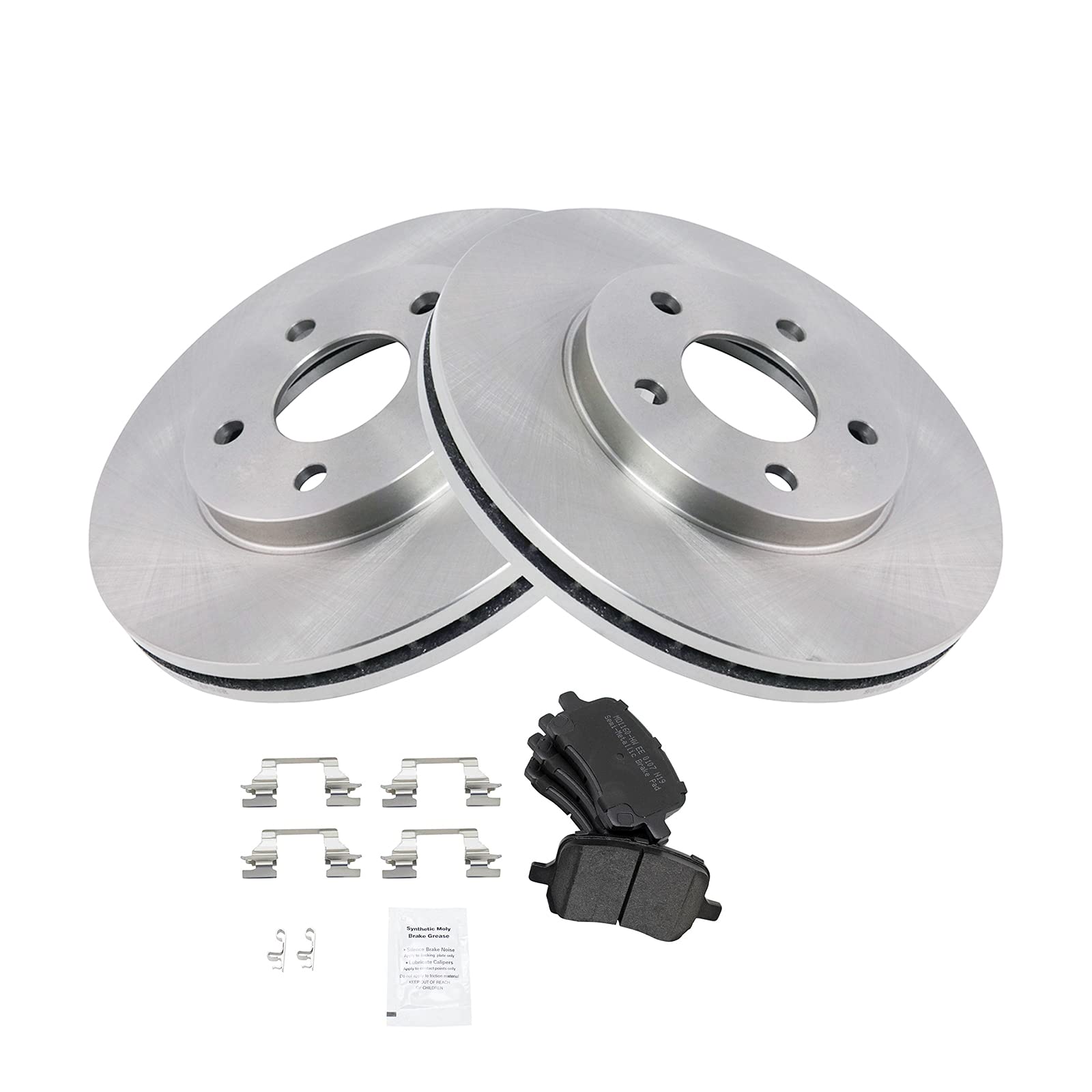 Trq Front Brake Pad & Rotor Kit Brake Pads Brake Rotor Semi-Metallic Compatible With 2007-2008 Chevrolet Malibu 2007 Pontiac G6