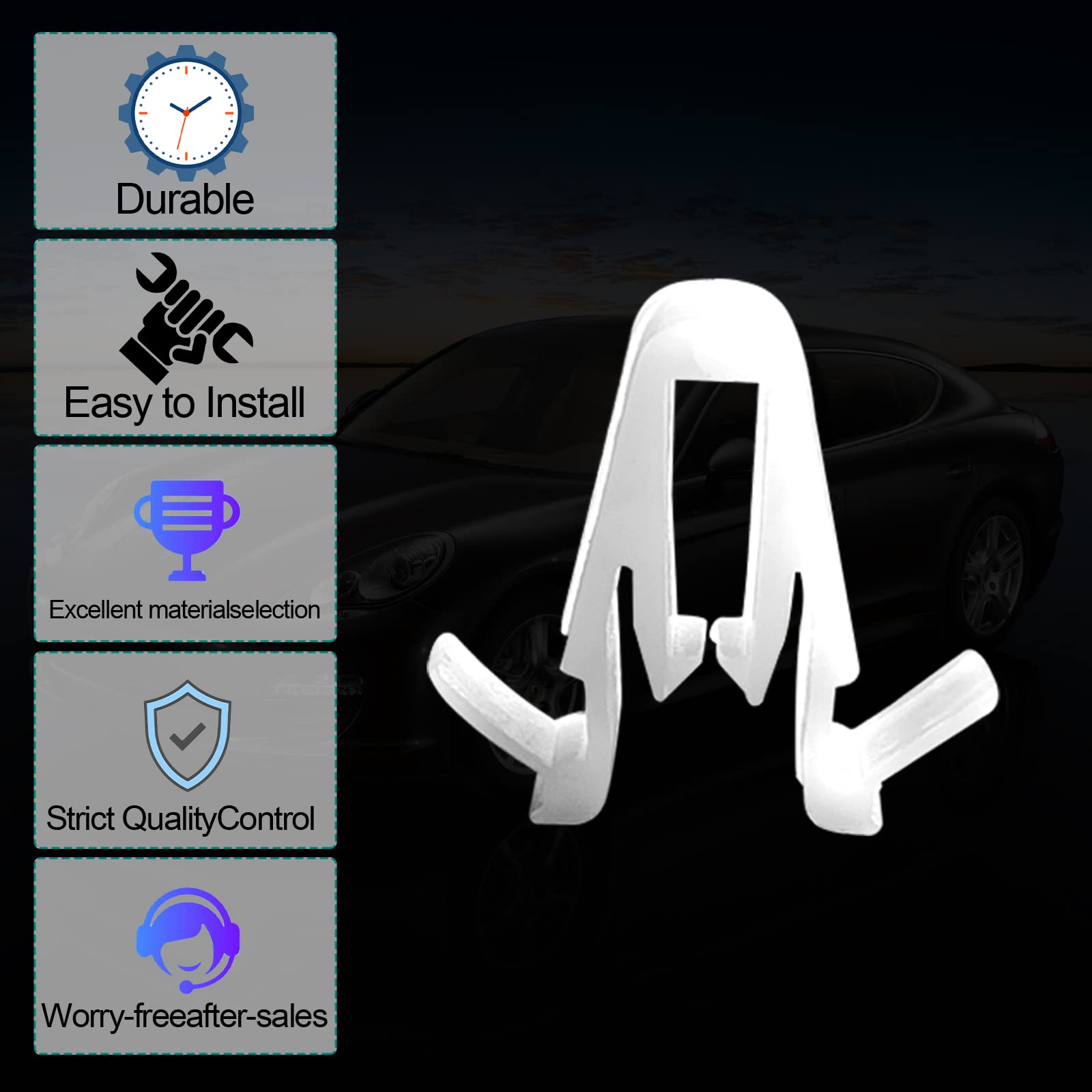 20Pcs Door & Garnish Moulding Clip Compatible With Toyota Lexus 67771-58010 Tundra Tacoma Sequoia Rav4 Land Cruiser Highlander C