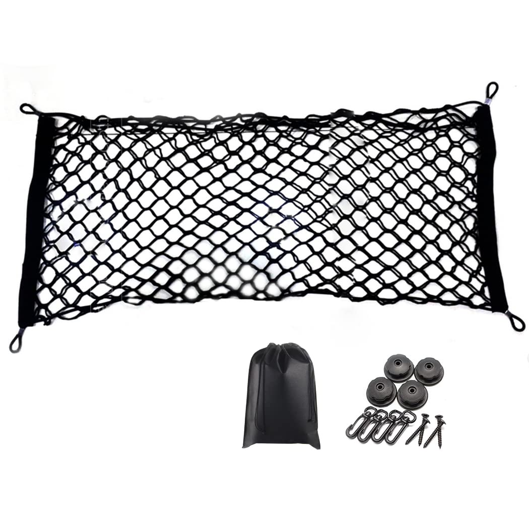 Premium Quality Adjustable Elastic Cargo Net Universal Stretchable Truck Net With Hooks,Storage Bag For Car, Suv, Truck, Pickup