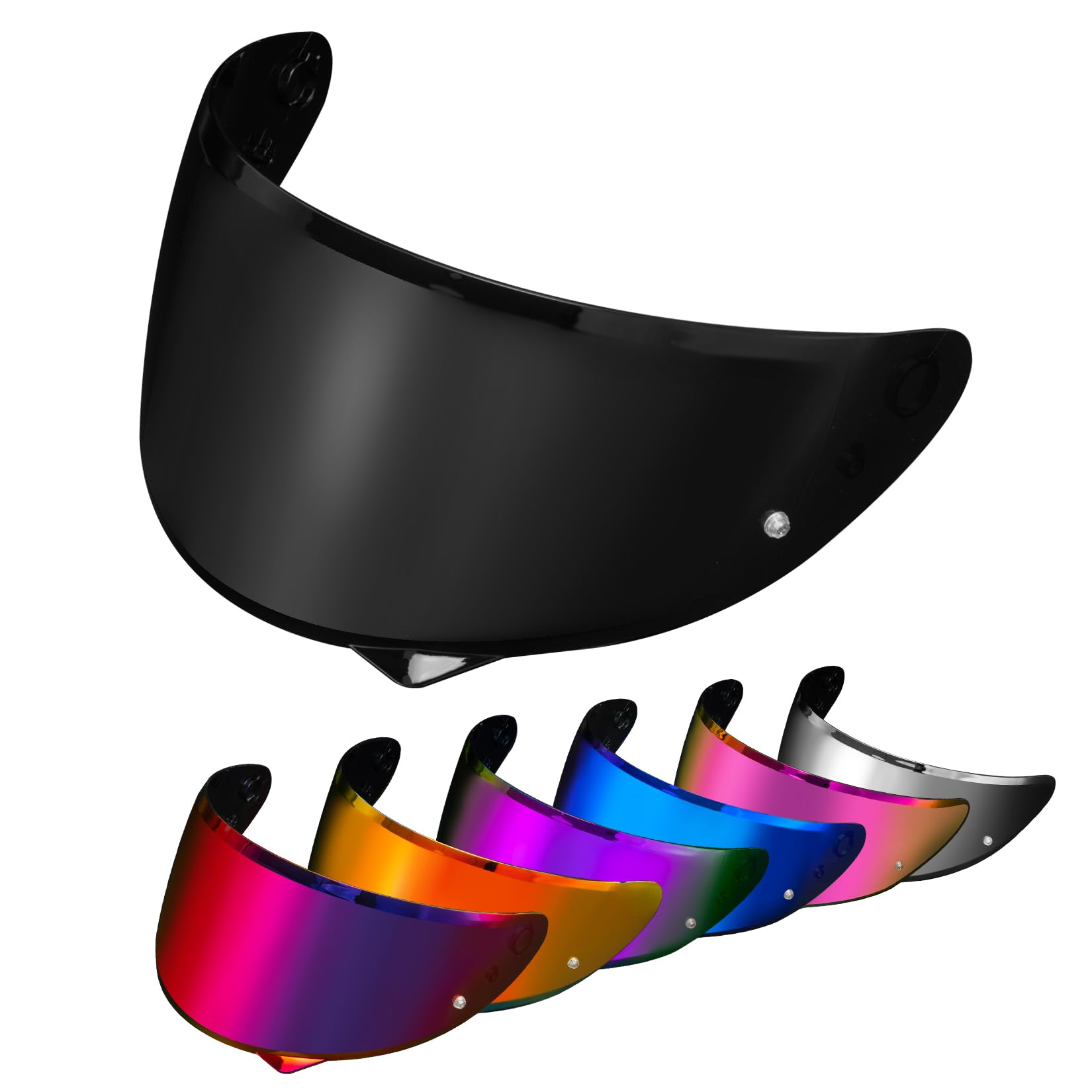 PSLER HJ-34P Visor - HJ-34P Visor Tinted C10 Helmet Visor Pinlock-Ready Face Shield for HJ-34P C10,Deep Black