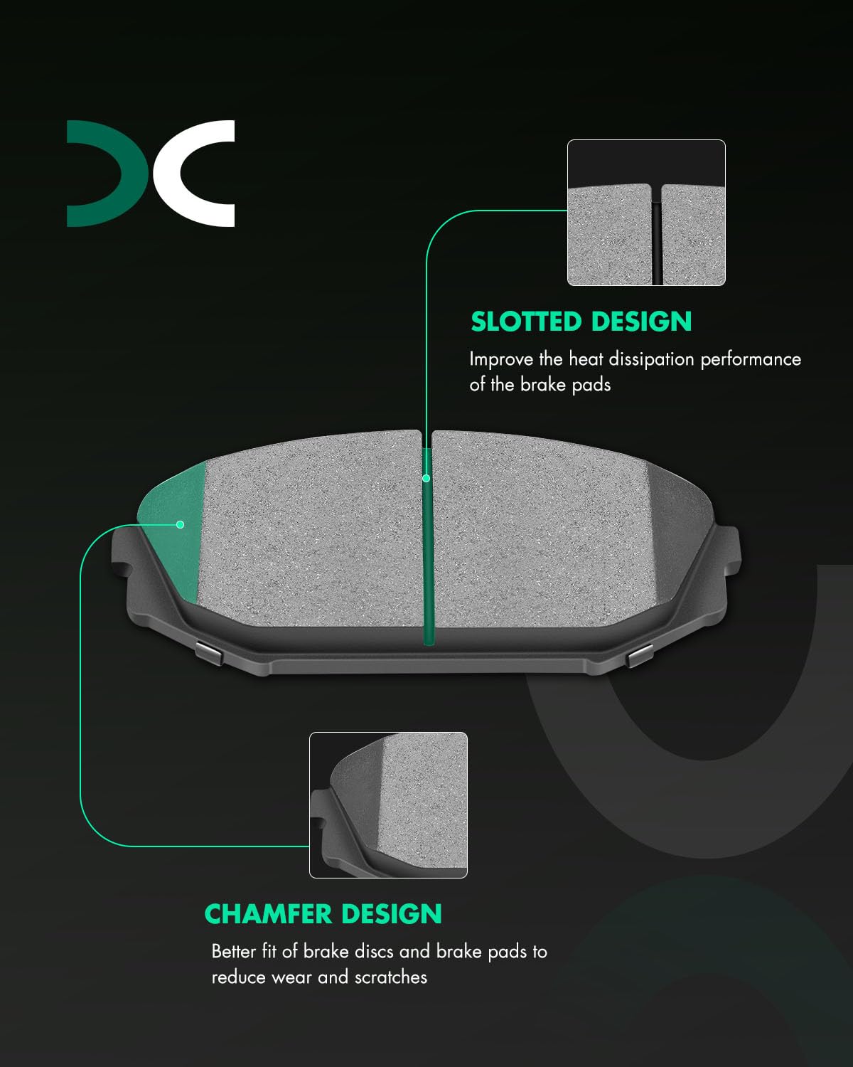 Ceramic Pads Kits, D793 Scitoo 4Pcs Front Brakes Pads Set Fit For Acura Mdx 2001-2002,For Honda Odyssey 1999-2004