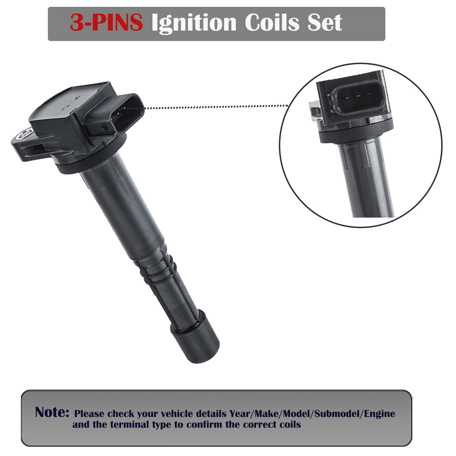 Set Of 4 Ignition Coil Pack Spark Plugs Fits For Honda Accord Crv Civic Si Element Acura Rsx Csx 2002 2003 2004 2005 2006 2007 2008 2009 2.4 2.0 L4 Ignition Coils Spark Plugs Uf311 Uf583 C1382