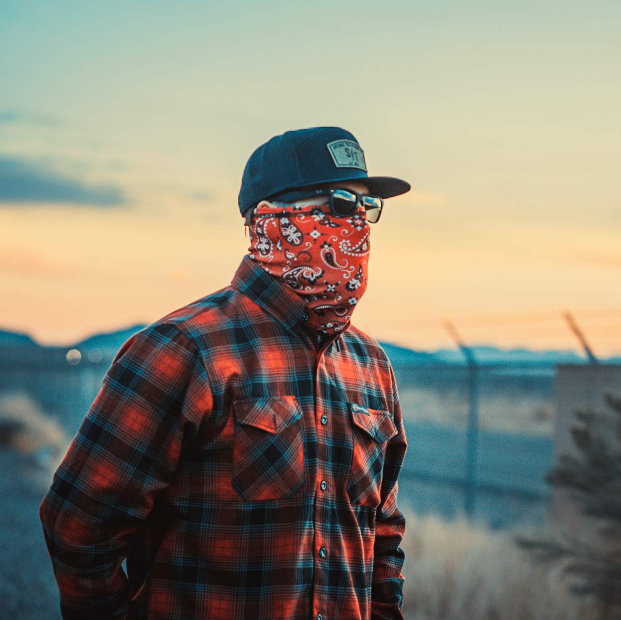 Indie Ridge Motorcycle Face Mask - Red Microfiber Ski Snowboard Mask, One Size, Model G-4, Paisley Design
