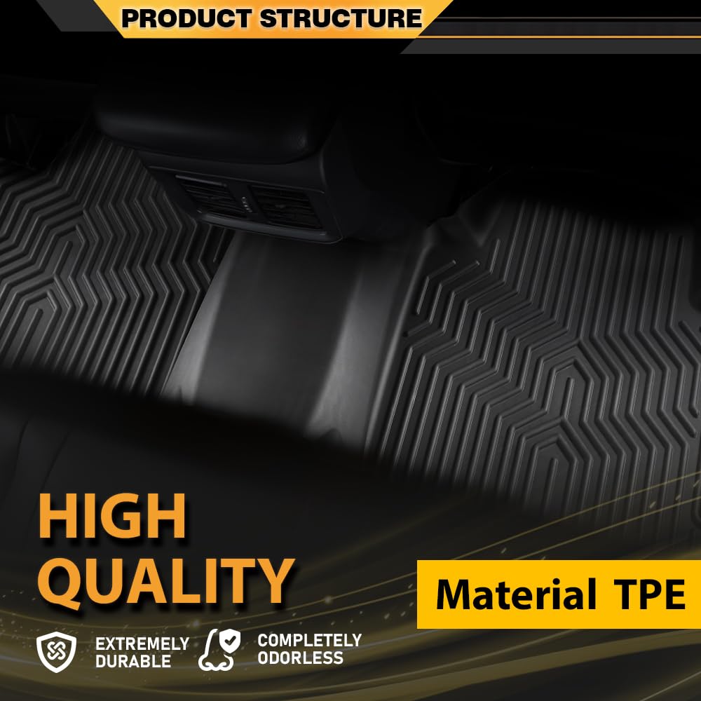 G-PLUS Floor Mats Compatible with Honda Accord 2023-2024 All Weather Full Cover Protection Front & 2nd Row Floor Liner Cargo Lin