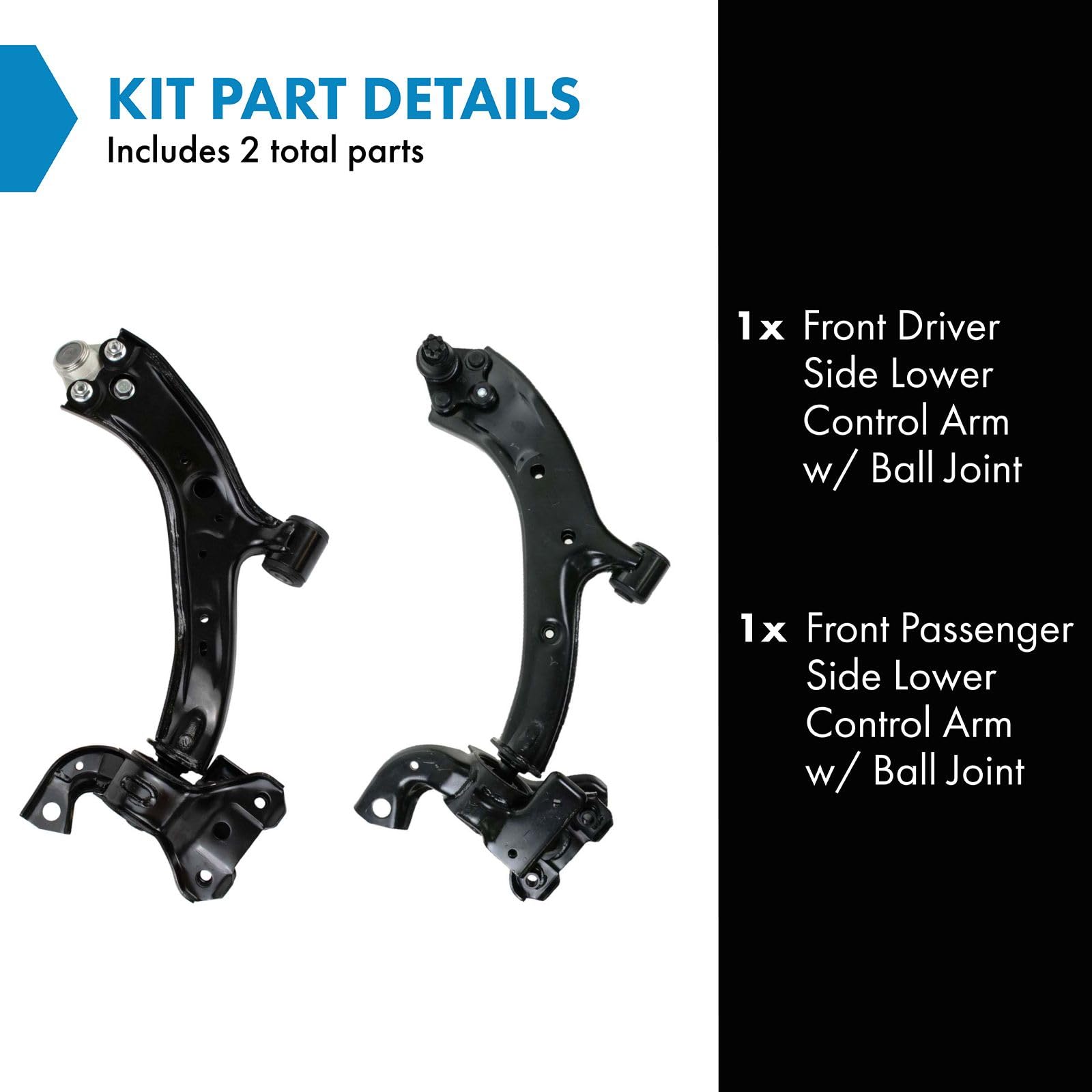 Trq Front Lower Control Arm With Ball Joint Set Compatible With 2007-2012 Acura Rdx