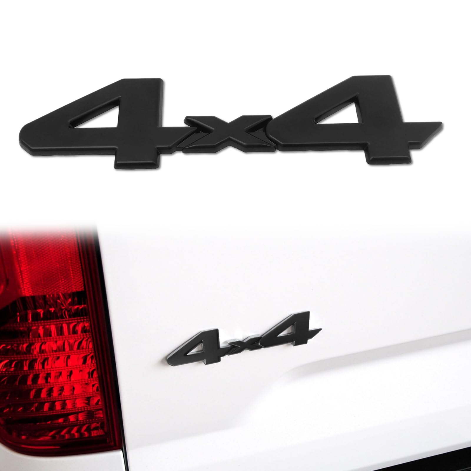 Universal 4X4 Emblem Badge 3D Logo, Full Coverage 3/M Adhesive Compatible With 4Run|Tac|Tun Suv Truck Pickup Model 3D Raised Abs 4X4 Badge, 3D Metal Matte Black Logo Trunk Badge (Matte Black)