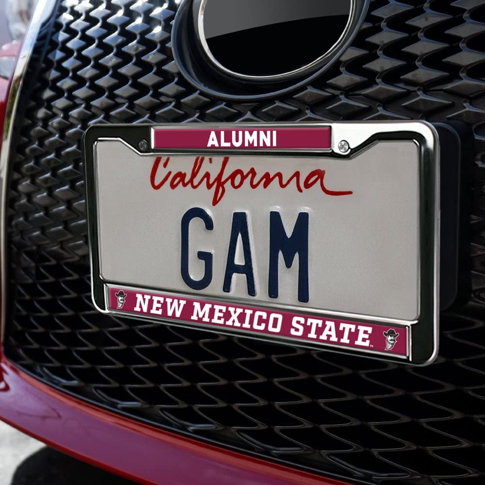 GRAPHICS & MORE Metal License Plate Frame - New Mexico State Alumni, Full Size, One Size, New Mexico State Color