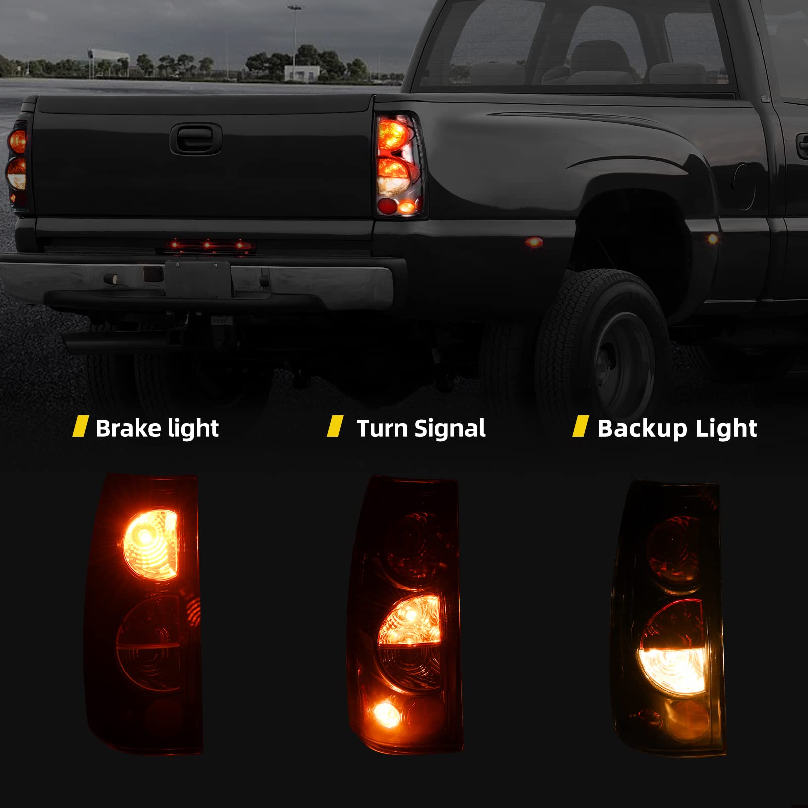 Dwvo Rear Tail Lights Compatible With 1999-2006 Chevy Silverado 1500 2500/01-06 3500 Hd, Chrome Taillights For 1999-2002 Gmc Sie