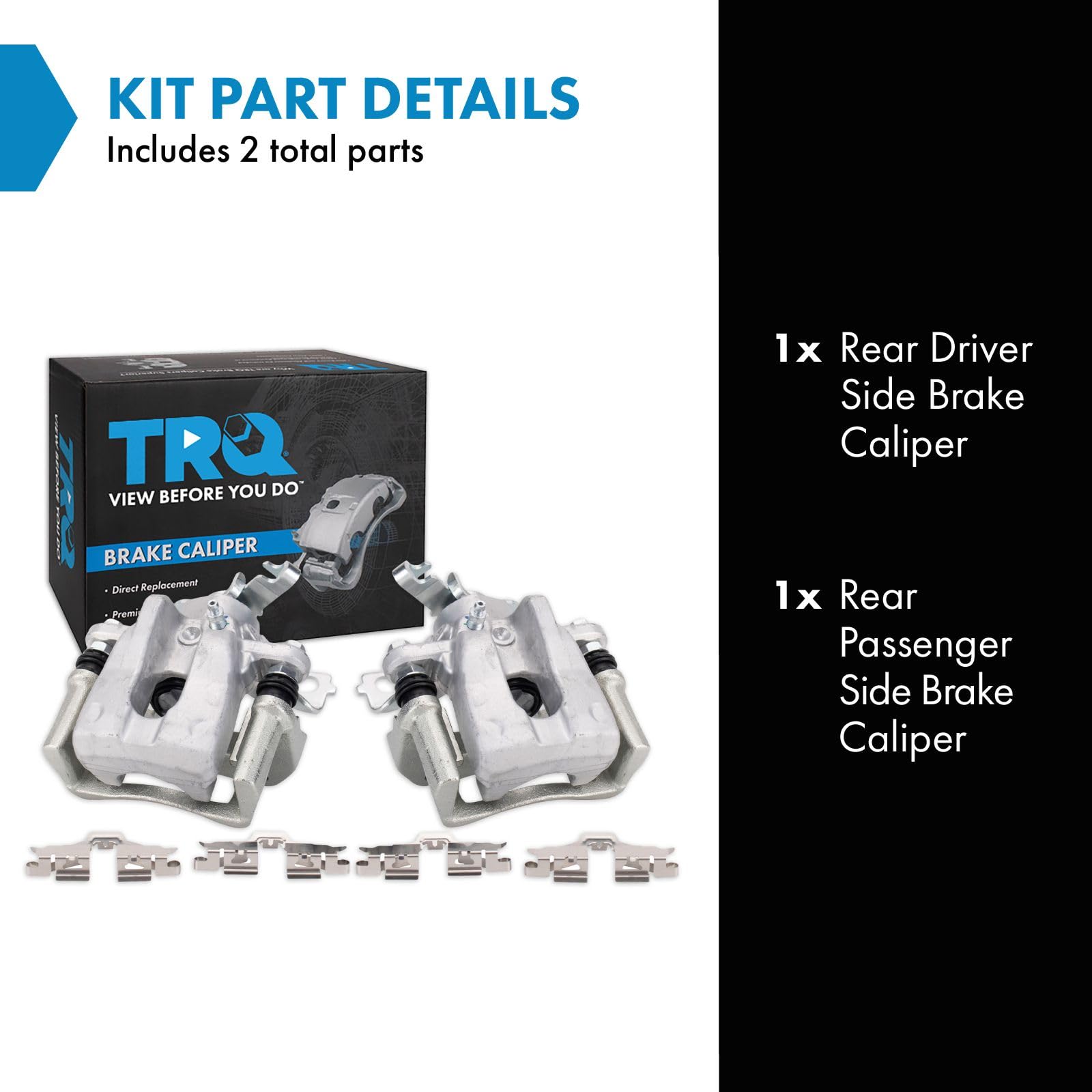Trq Rear Brake Caliper Set Compatible With 2009-2010 Pontiac Vibe 2009-2013 Toyota Matrix