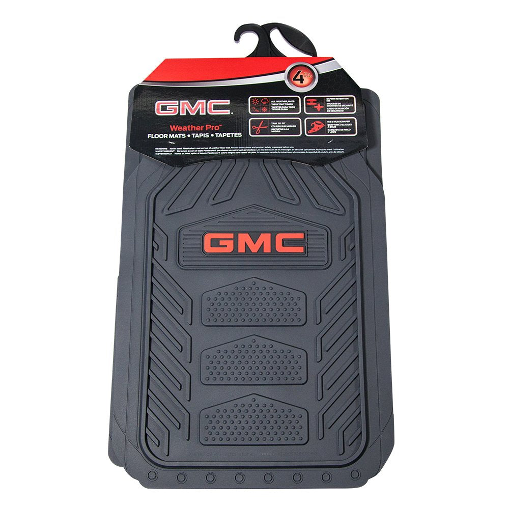 Plasticolor GMC Weatherpro 4 Pc. Floor Mat Set, Black, One Size, Durable Polyvinyl Chloride (PVC), Model 001665R01