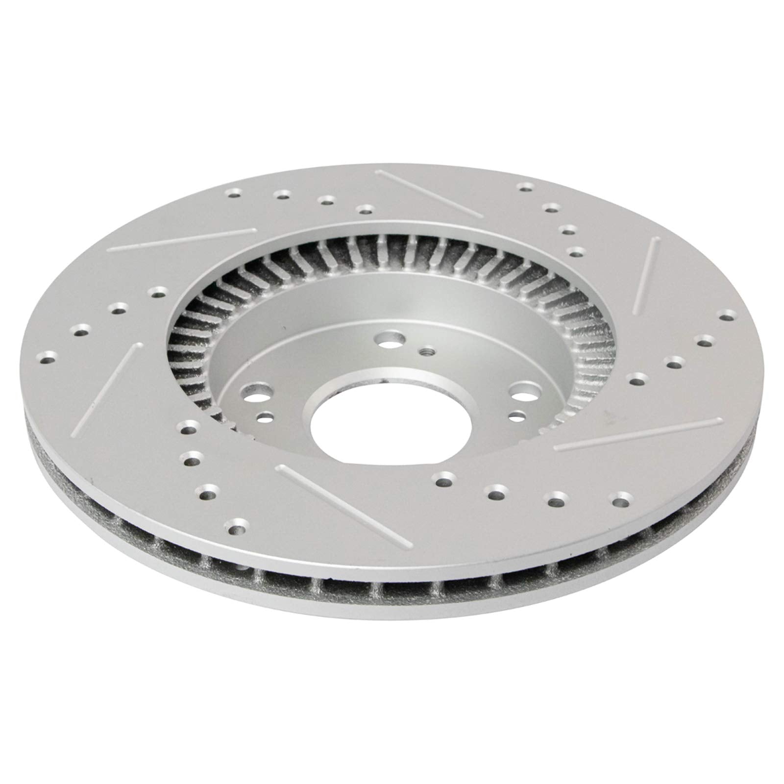 Trq Front Performance Brake Rotors Set Premium G-Coated Cross Drilled & Slotted Compatible With 2002-2004 Honda Cr-V