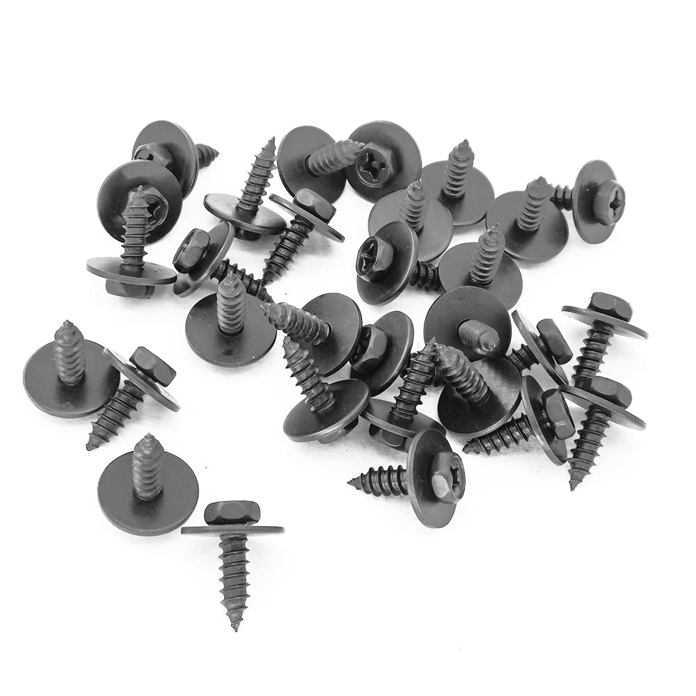 Mean Mug Auto 71315-98202A 30X M6.3-1.81 X 20Mm (#14 X 25/32'') Indented Hex Tapping Bolt With 20Mm Washer Replaces Oem 11503412