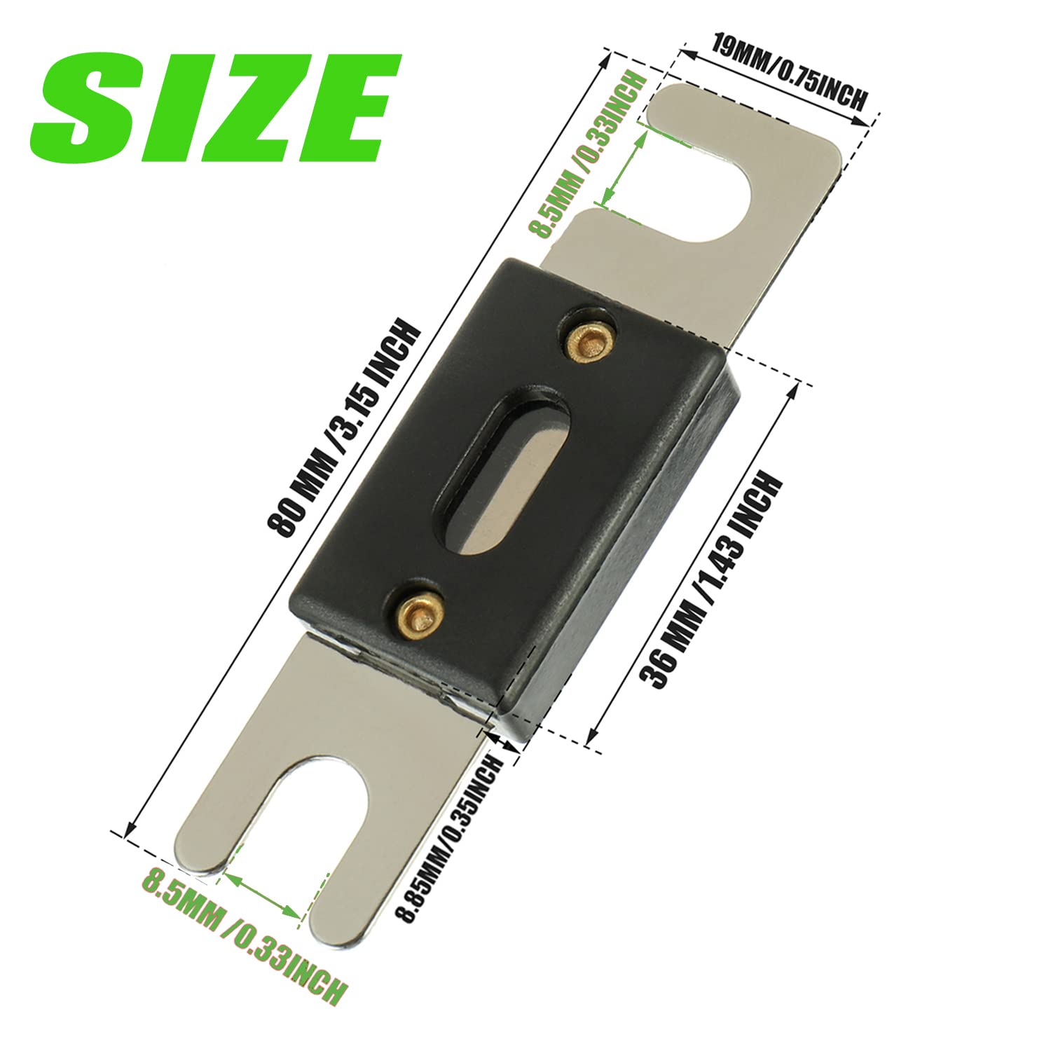 SIGANDG 0/2/4 Gauge AWG Inline ANL Fuse Holder with 300 Amp Fuse