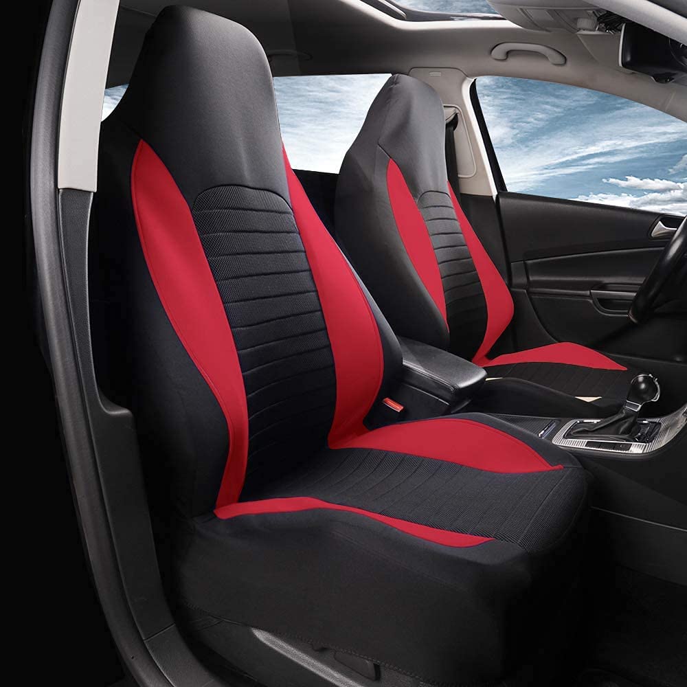 Autoyouth Car Seat Covers - Achieve The Perfect Combination Of Style And Protection With Universal Fit For Sedan, Truck, Suv - Black Red