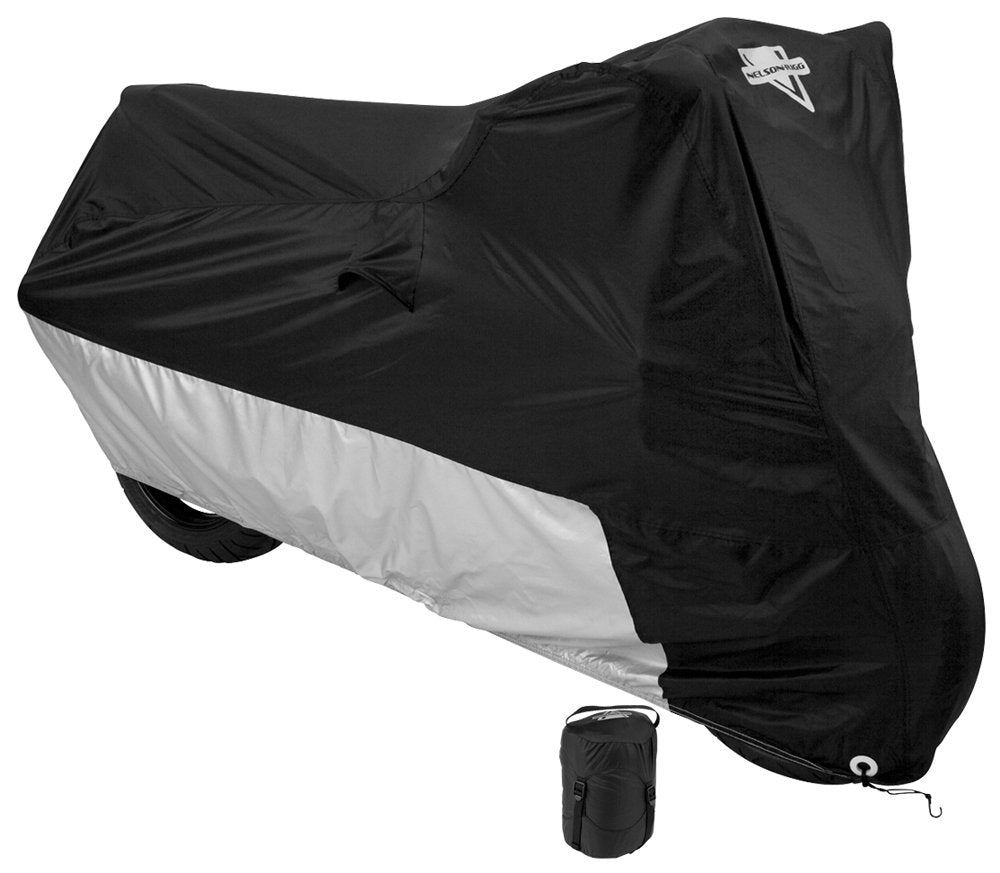 Nelson-Rigg Deluxe Motorcycle Cover, Weather Protection, Air Vents, Heat Shield, Windshield Liner, Grommets X-Large fits Medium 