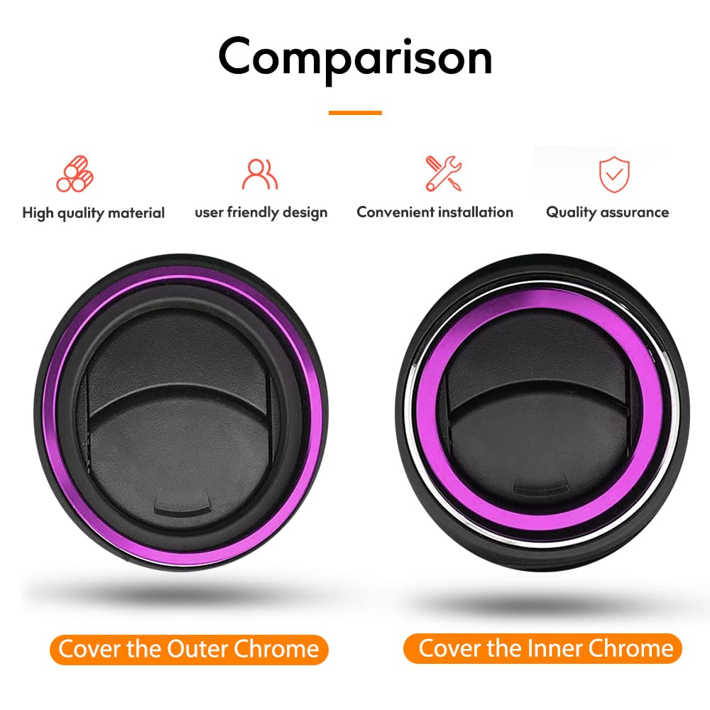 For 2016-2023 Tacoma A/C Vent Ring Outer Cover Air Conditioning Outlet Trim Decoration Toyota Tacoma Accessories 4 Piece Kit, Pu
