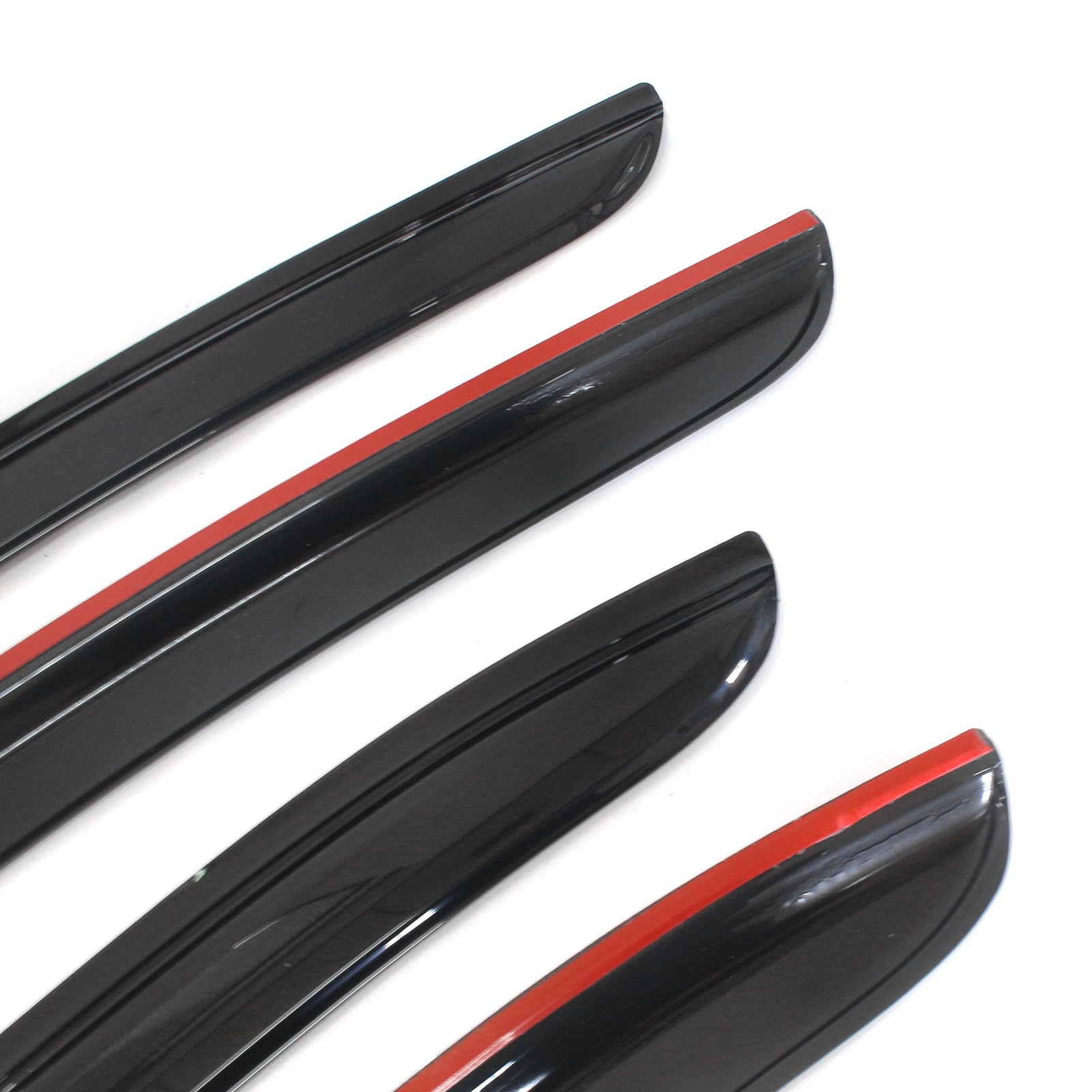 Window Visors Compatible With 2014-2019 Mazda 3 Sedan Hatchback, Smoked Aero Jdm Deflectors Stick On Sun Rain Wind Window Guards