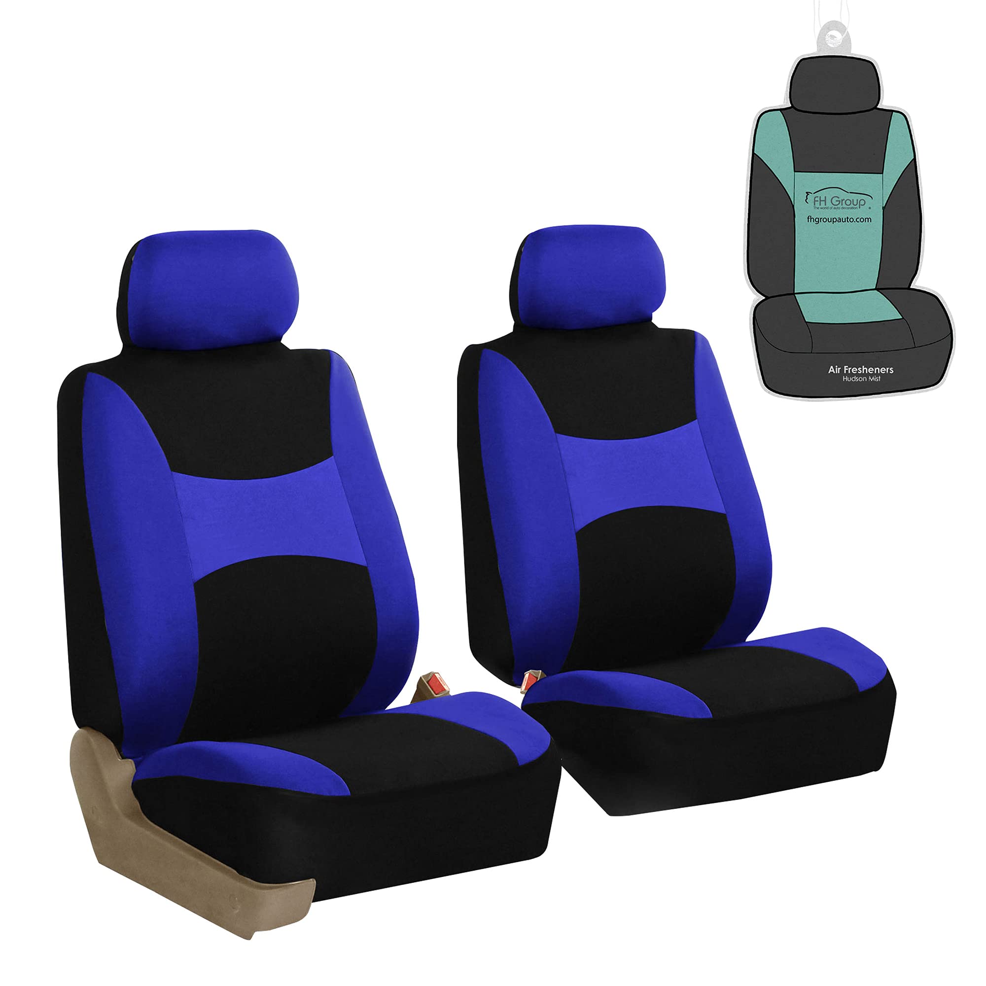 FH Group Universal Car Seat Covers Front Set for SUV Truck Sedan Vans | All-Purpose Cloth Seat Cover Set Airbag Compatible Washa