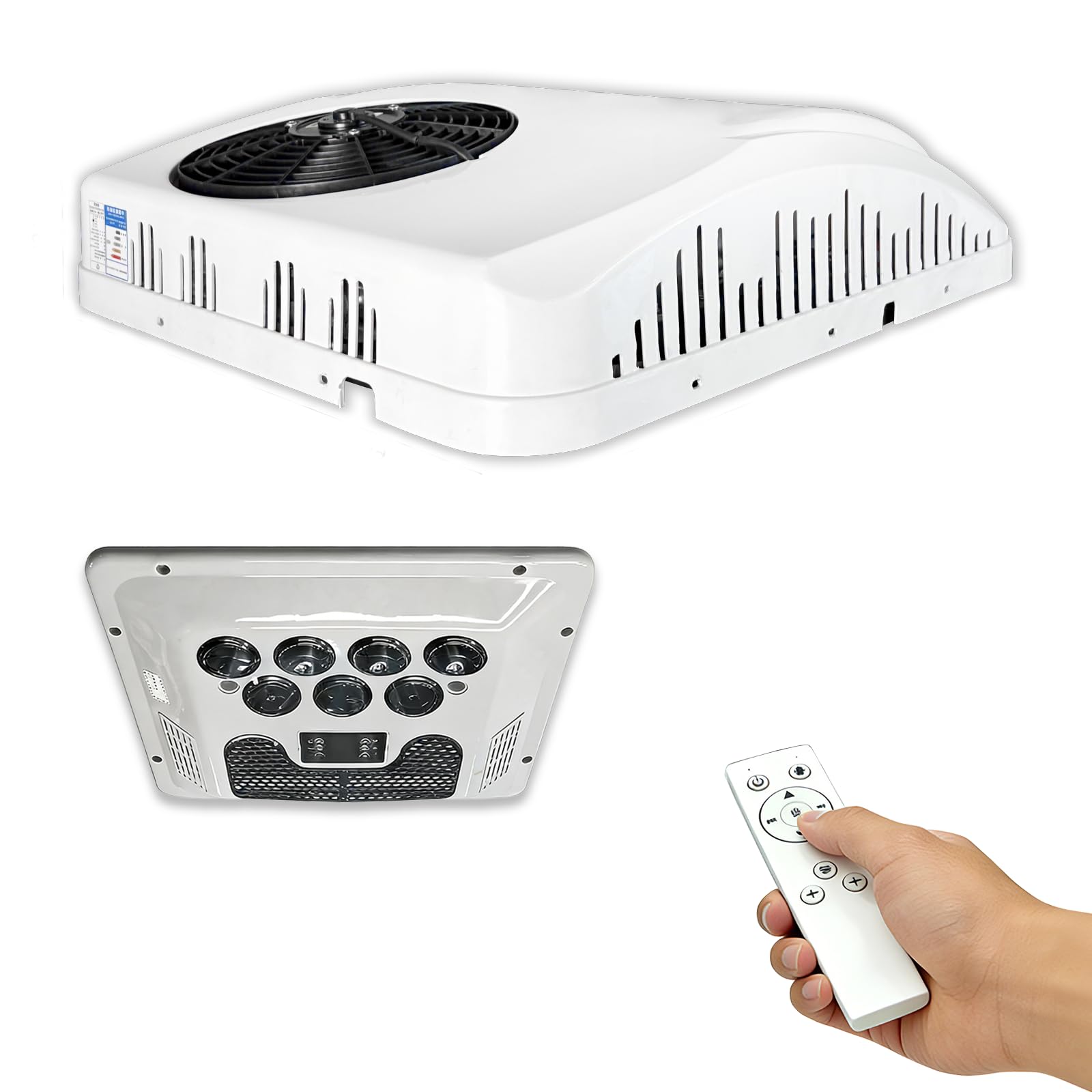 12V RV Air Conditioner, DC RV AC Unit 10,000 BTU Cooling and 3,500 BTU Heating, 12V AC Unit with Heat, Rooftop Camper Air Condit