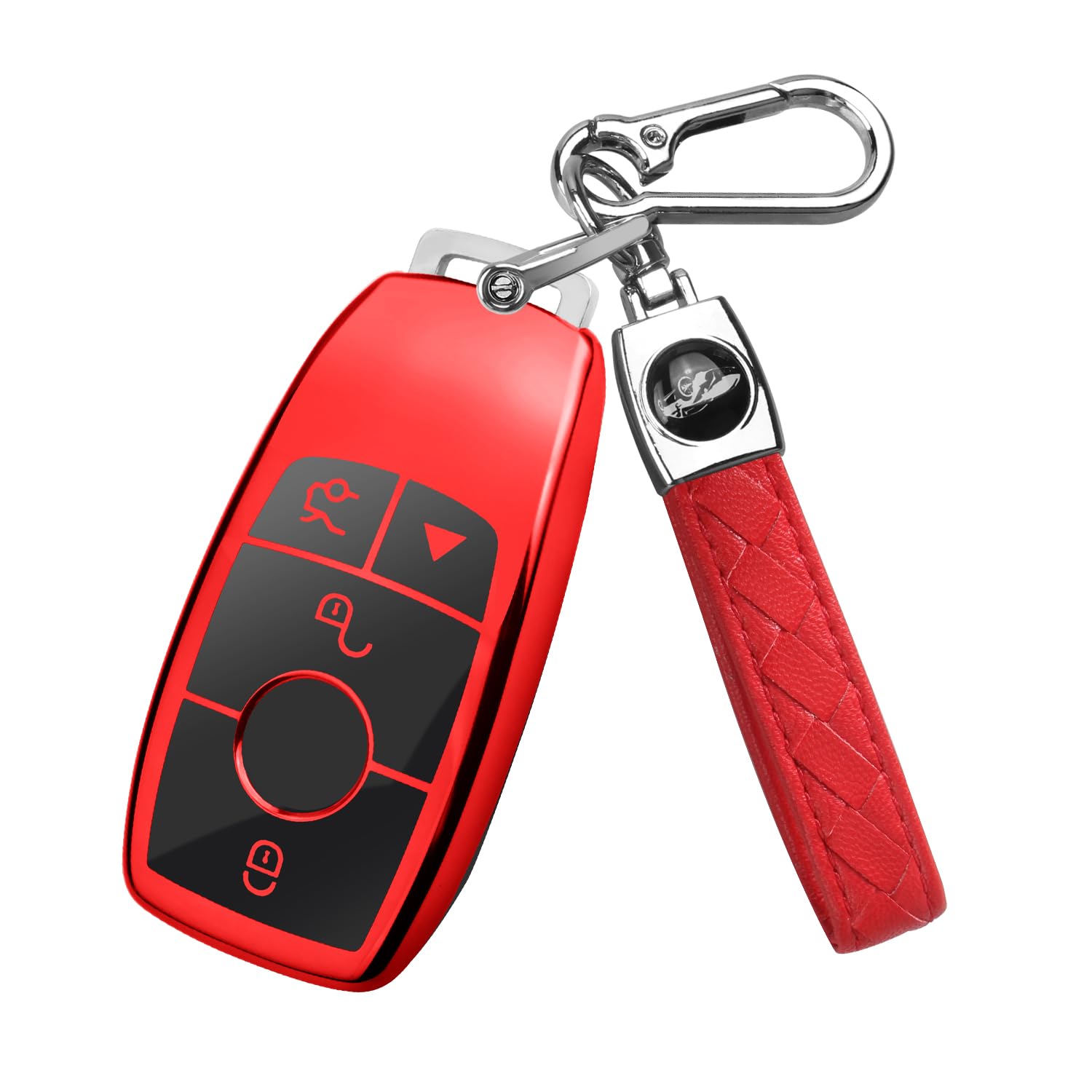 Qbuc For Mercedes Benz Key Fob Cover With Keychain,Soft Tpu Key Case Protector Compatible With Mercedes-Benz 2017-2023 E-Class 2
