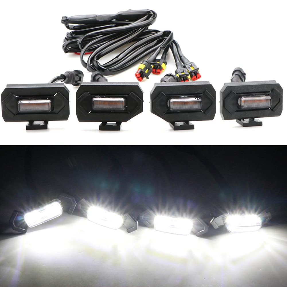 mingjue 4pcs LED Grill Lights for Tacoma 2020-2023, White Light, Black Housing, Fits TRD Off Road & Sport Models
