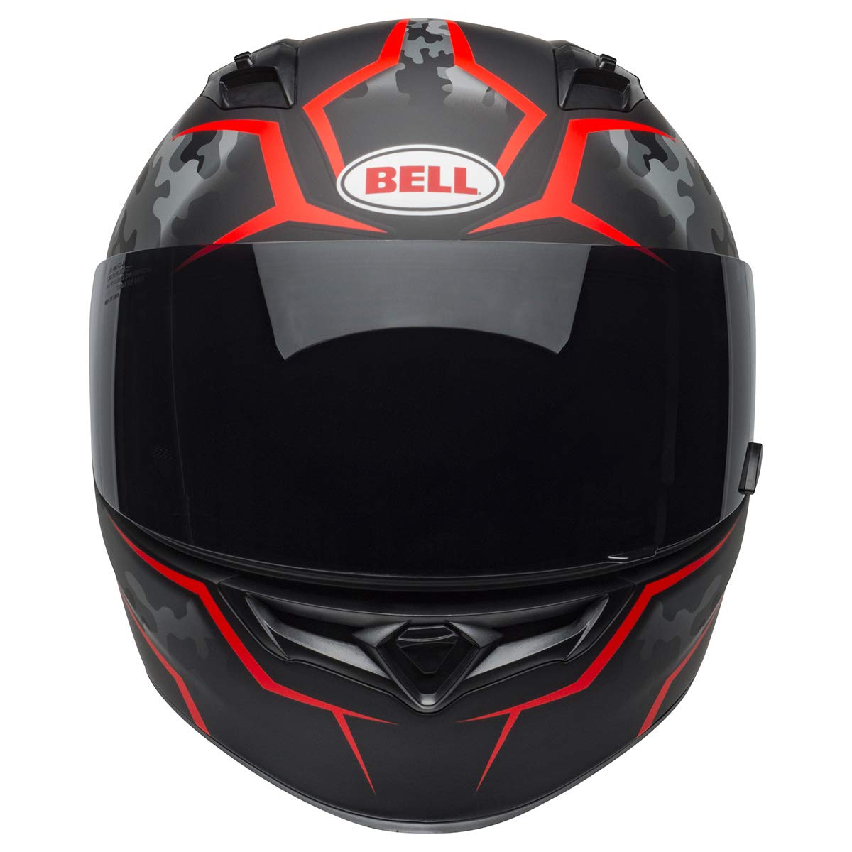 BELL Qualifier Full-Face Motorcycle Helmet - Small, Stealth Camo Matte Black/Red, Expanded Polystyrene (EPS)