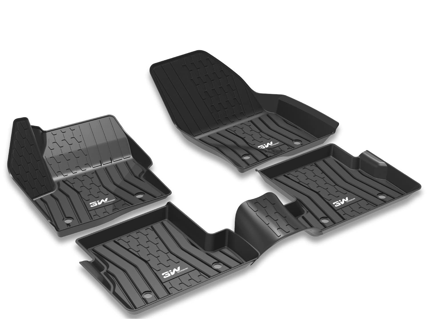 3W Floor Mats Fit For Lincoln Mkx 2016 2017 2018 / Lincoln Nautilus 2019-2022 Tpe All Weather Custom Fit Floor Liner For Lincoln