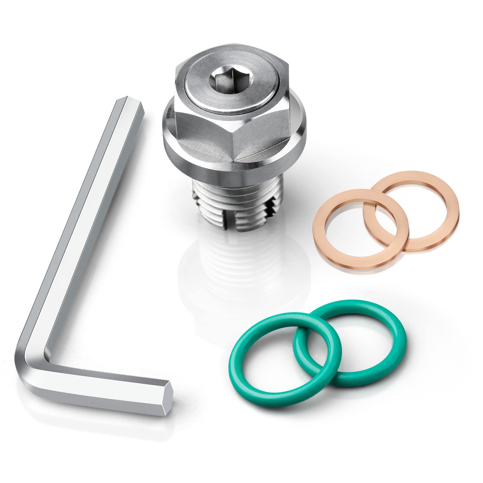 Deefill M18.1-1.5 X 15Mm Oversize Piggyback Oil Drain Plug, Stainless Steel Self Tapping Oil Pan Thread Repair Kit