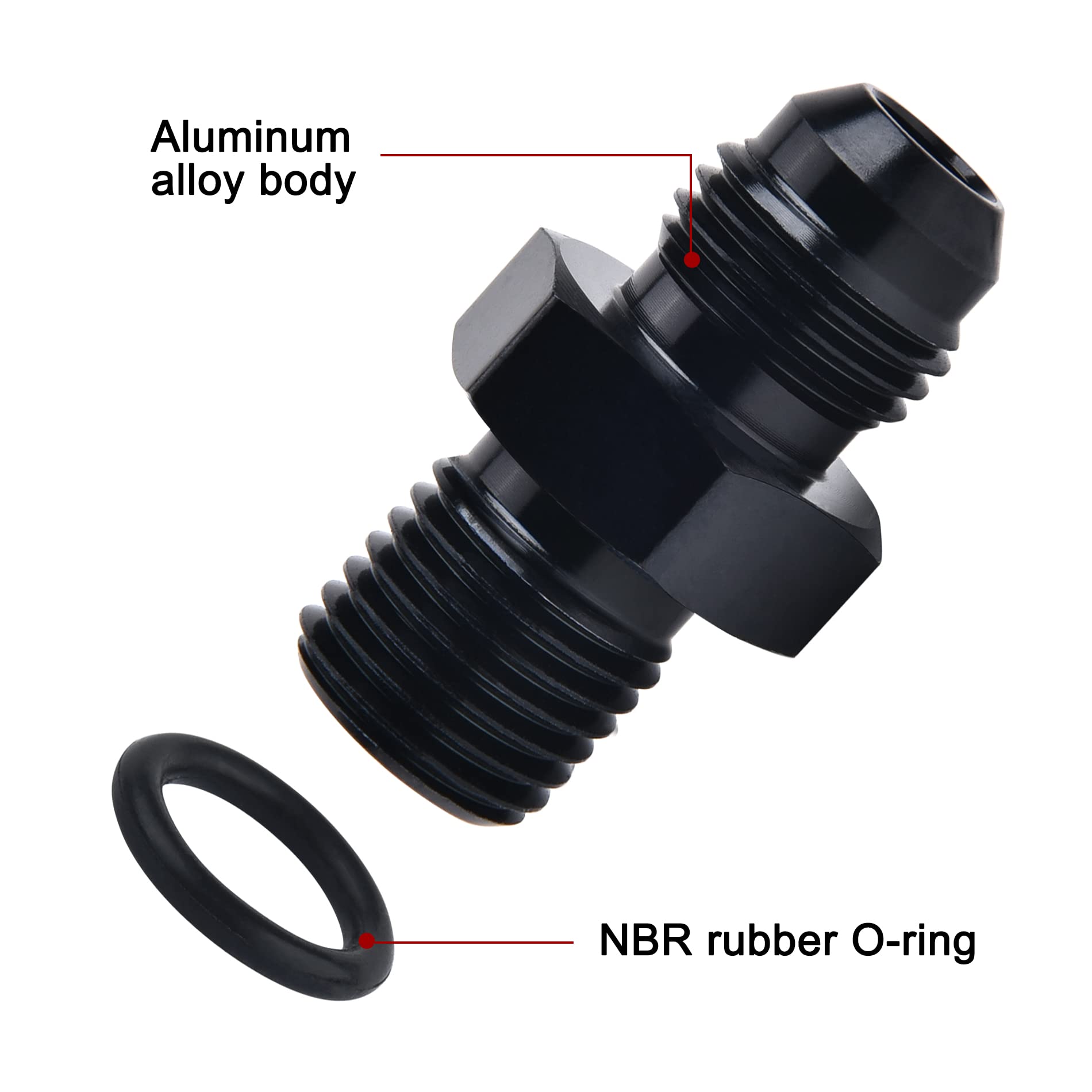 Evil Energy 6An Male Flare To M14 X 1.5Mm Male Metric Fitting Adapter Aluminium Alloy 2Pcs