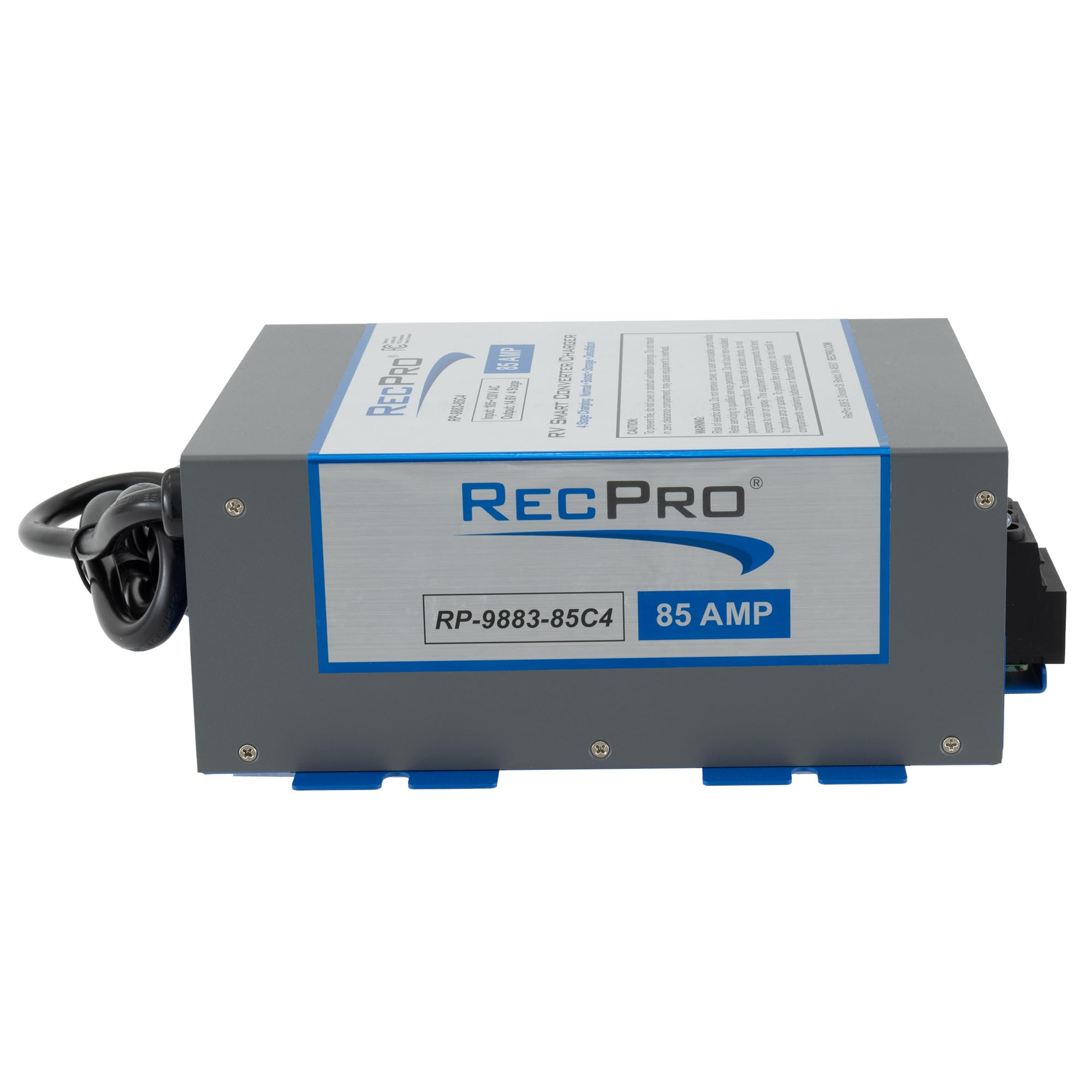 RecPro RV Converter 125 Amp - 4 Stage Smart Charger, 120VAC to 12VDC, Gray, Model RP-9885-125C4