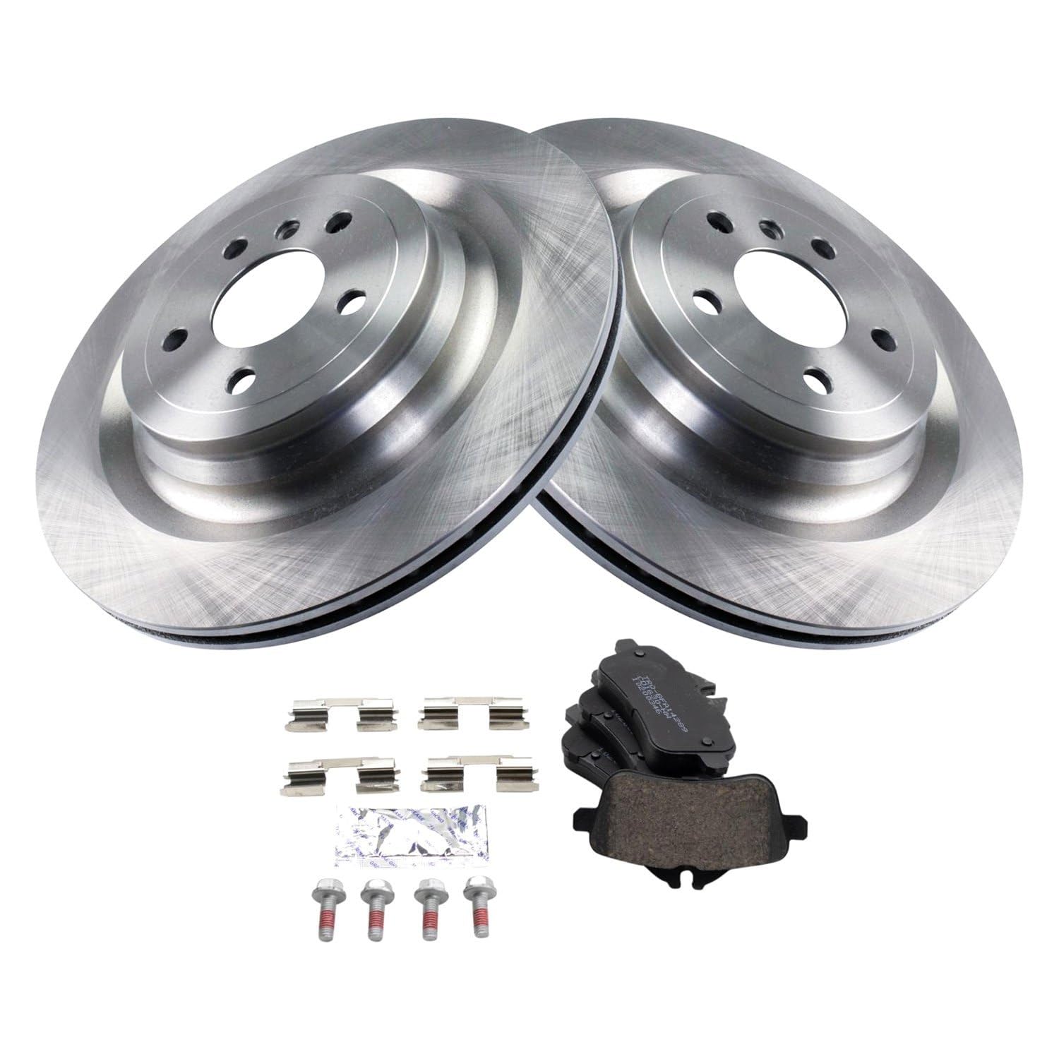 TRQ Rear Brake Pad & Rotor Kit Brake Pads Brake Rotor Ceramic Compatible with 2013-2016 Mercedes-Benz GL350 2014-2016 GL450 GL55