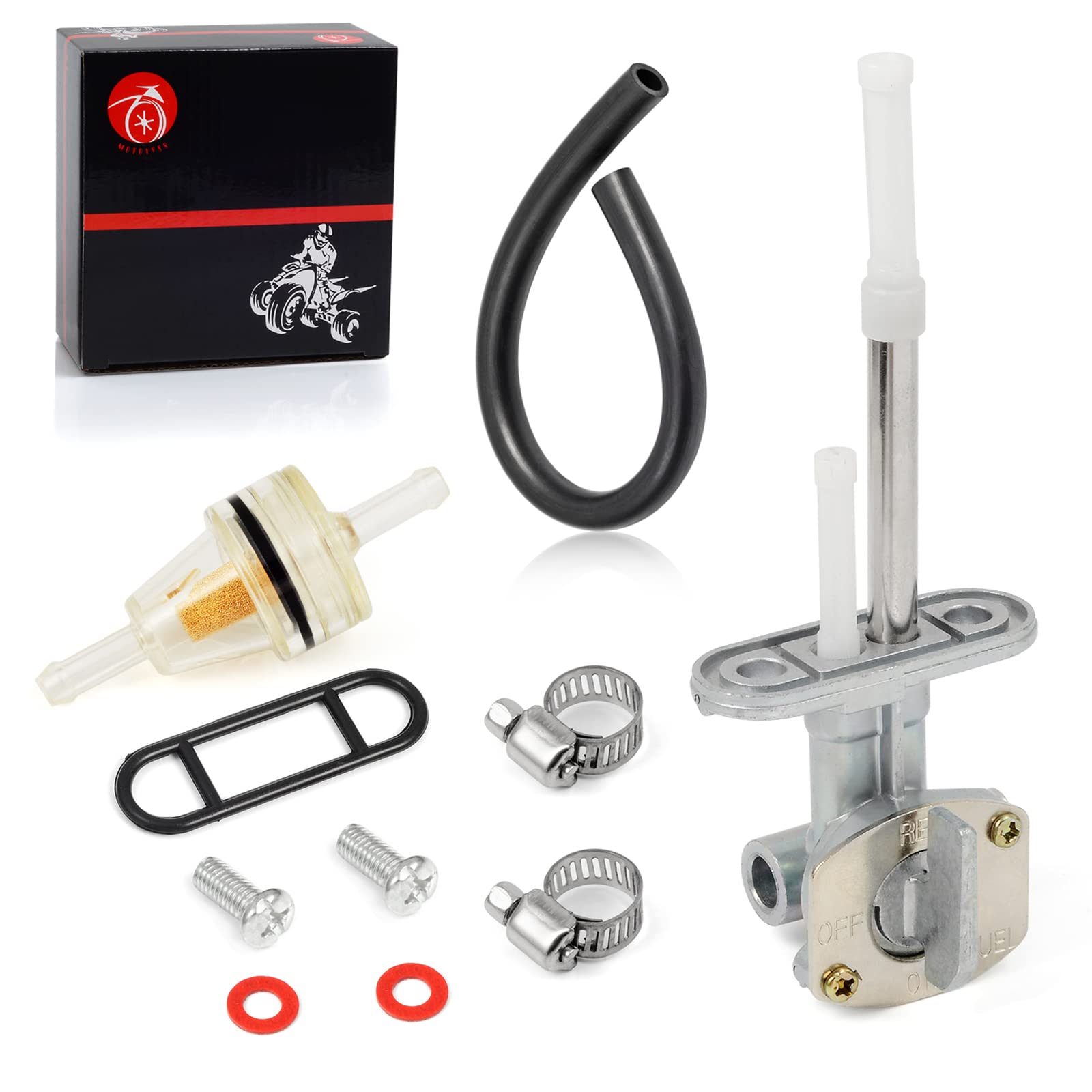 Fuel Valve Petcock 8mm Compatible with YAMAHA Raptor 660 660R YFM660 YFM660R 2001 2002 2003 2004 2005 5LP-24500-01-00