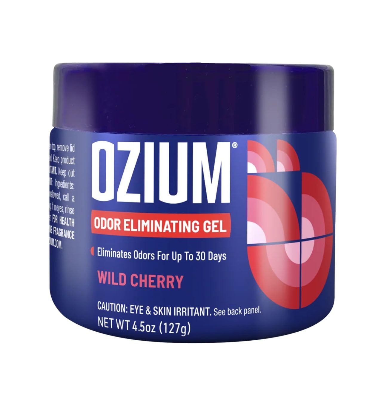 Ozium Odor Eliminating Gel Air Freshener 4.5 oz Wild Cherry for Home Car Office (6-pack)