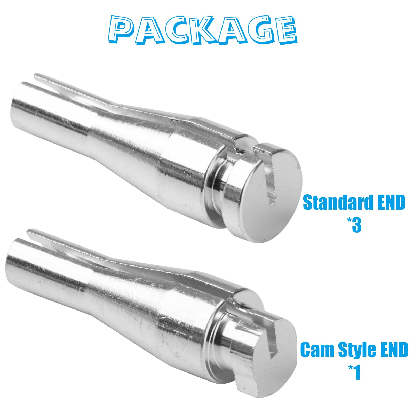 SuiTool 4 ENDS Door Latch Cable Repair Kit for Ford F150 F250 F350, E-Series, Ranger, Expedition - Silver, Model: SuiTool-ENDS-4P