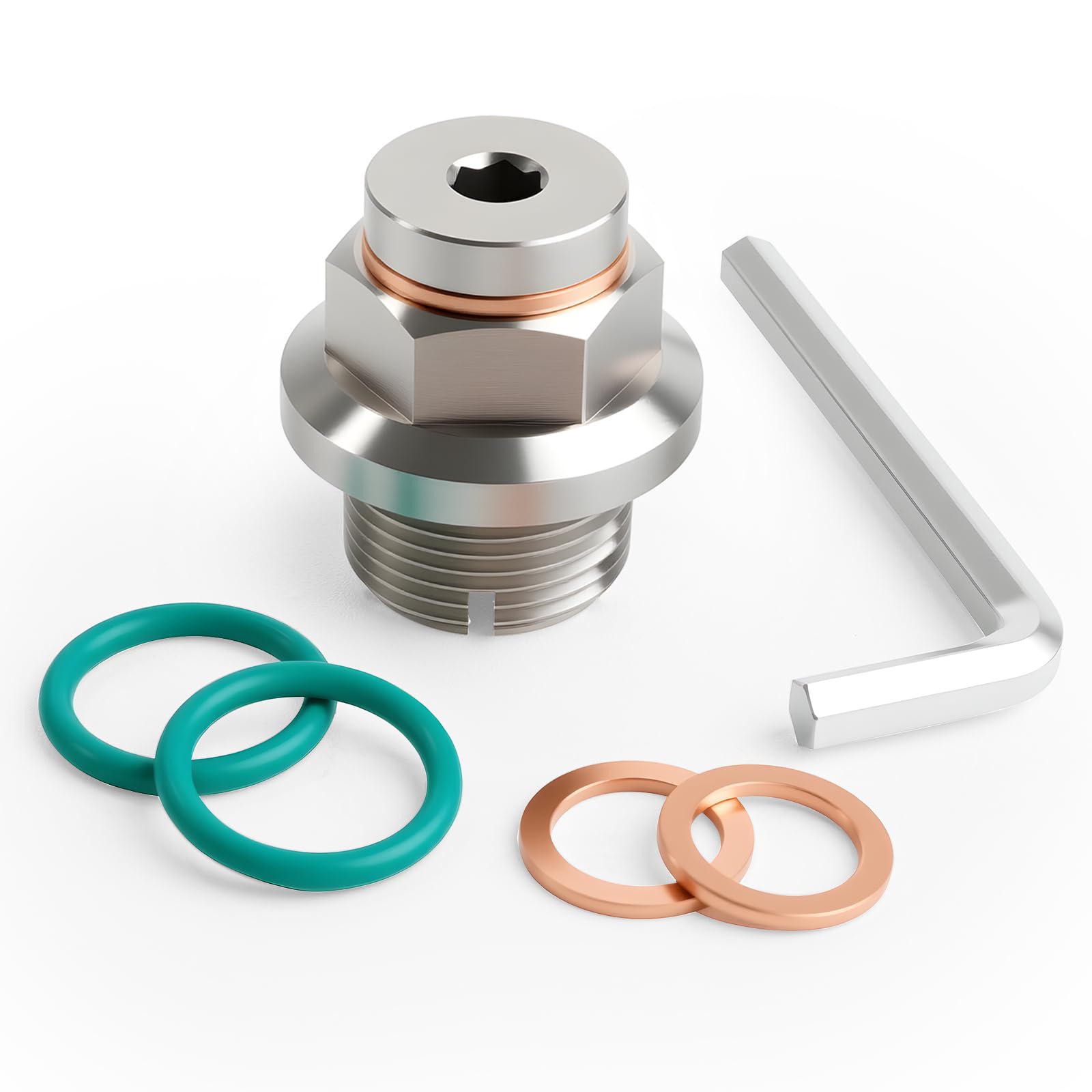 DEEFILL M24.1-1.5 x 15mm Oversize Piggyback Oil Drain Plug, Stainless Steel Self Tapping Oil Pan Thread Repair Kit