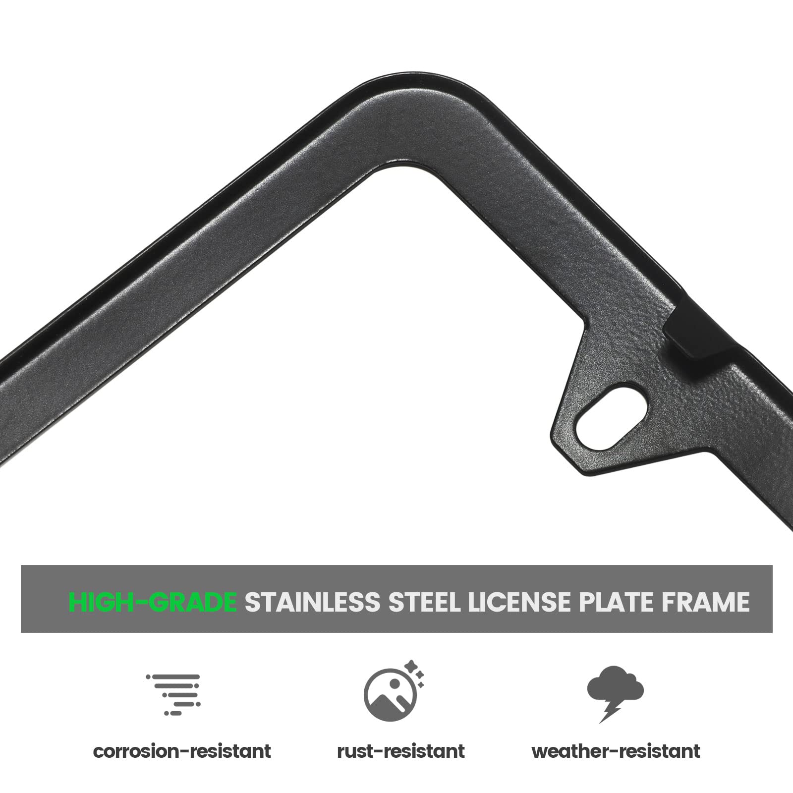 Red Wolf License Plate Bracket Holder W/License Plate Frame Universal Fit Vehicles Truck Mount Front Bumper Car Tag Lock Screws Caps Nuts Wrench Kit Black